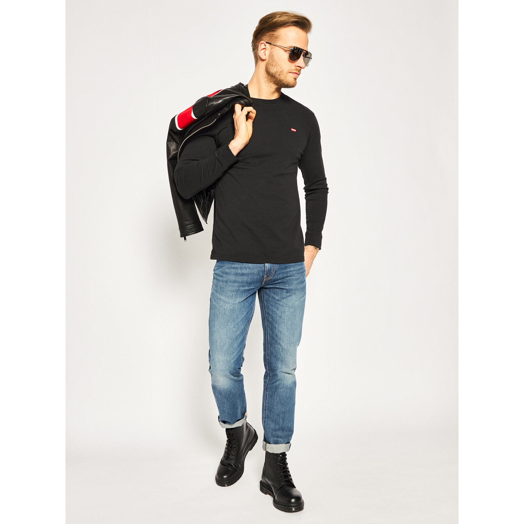 Levi's® Longsleeve Housemark Tee 72848-0009 Negru Regular Fit - Pled.ro