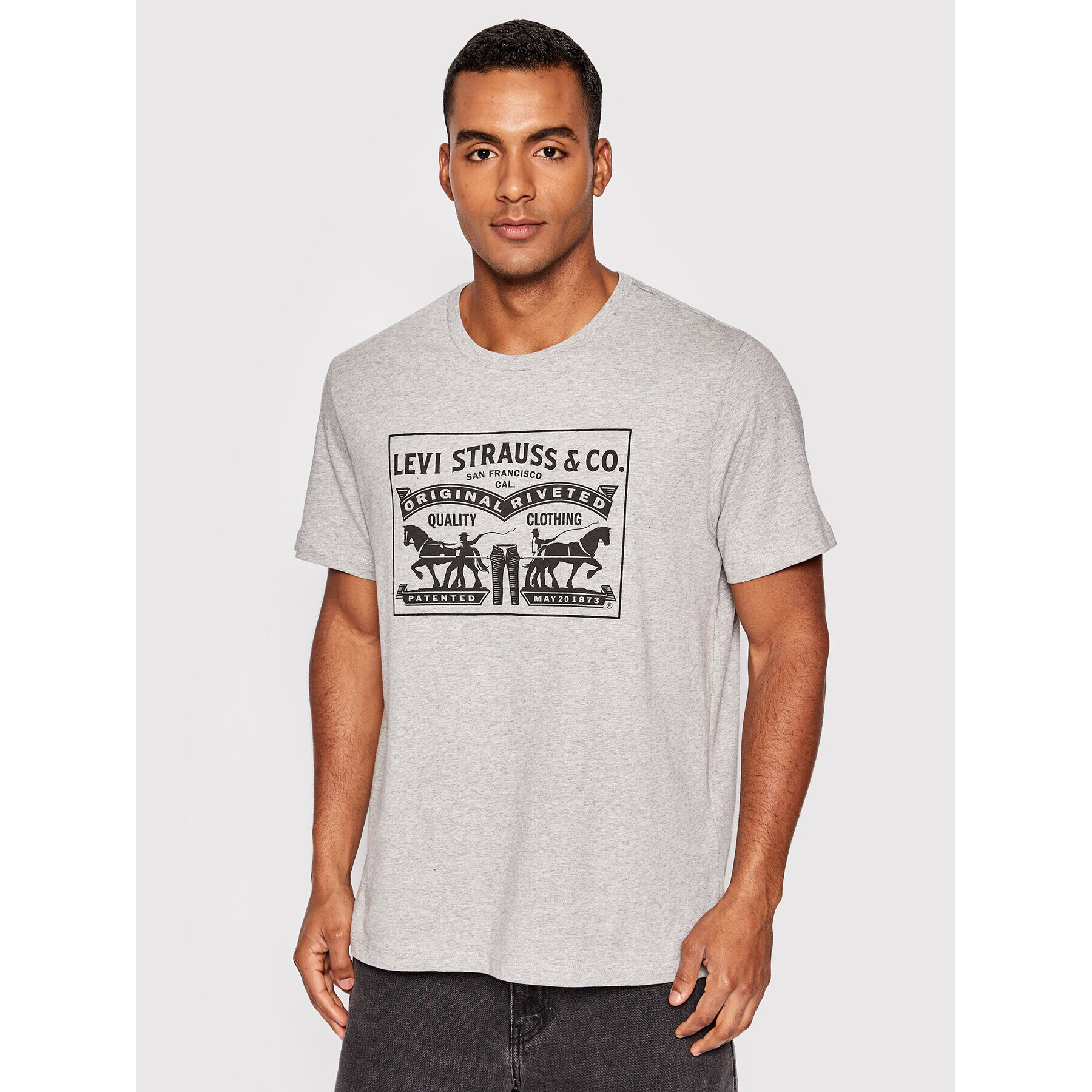 Levi's® Tricou 2-Horse Graphic 22495-0047 Gri Regular Fit - Pled.ro