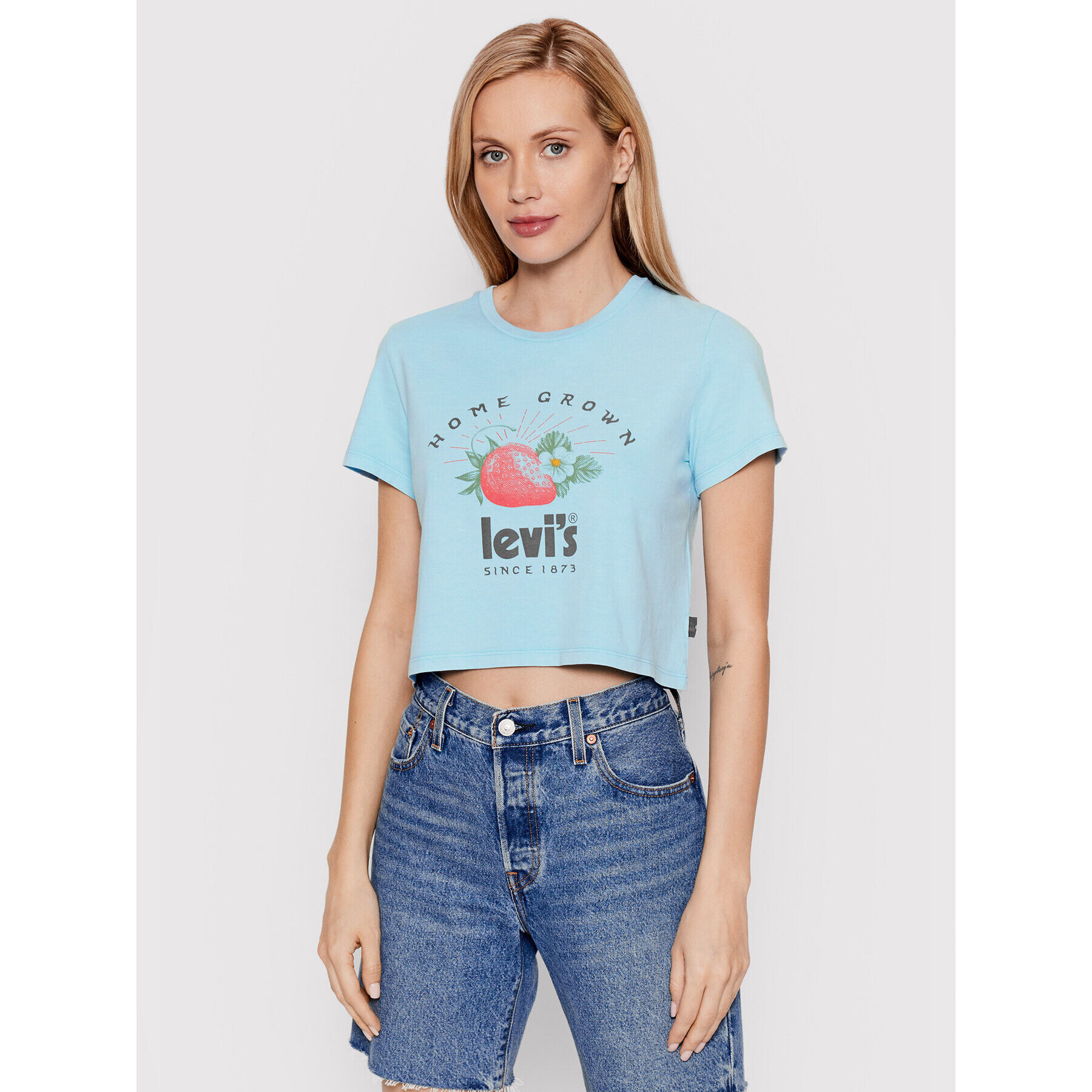 Levi's® Tricou FRESH Jordie A0785-0036 Albastru Regular Fit - Pled.ro