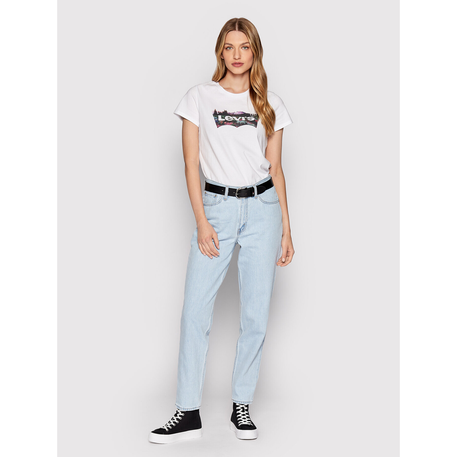 Levi's® Tricou The Perfect Open 17369-1926 Alb Regular Fit - Pled.ro