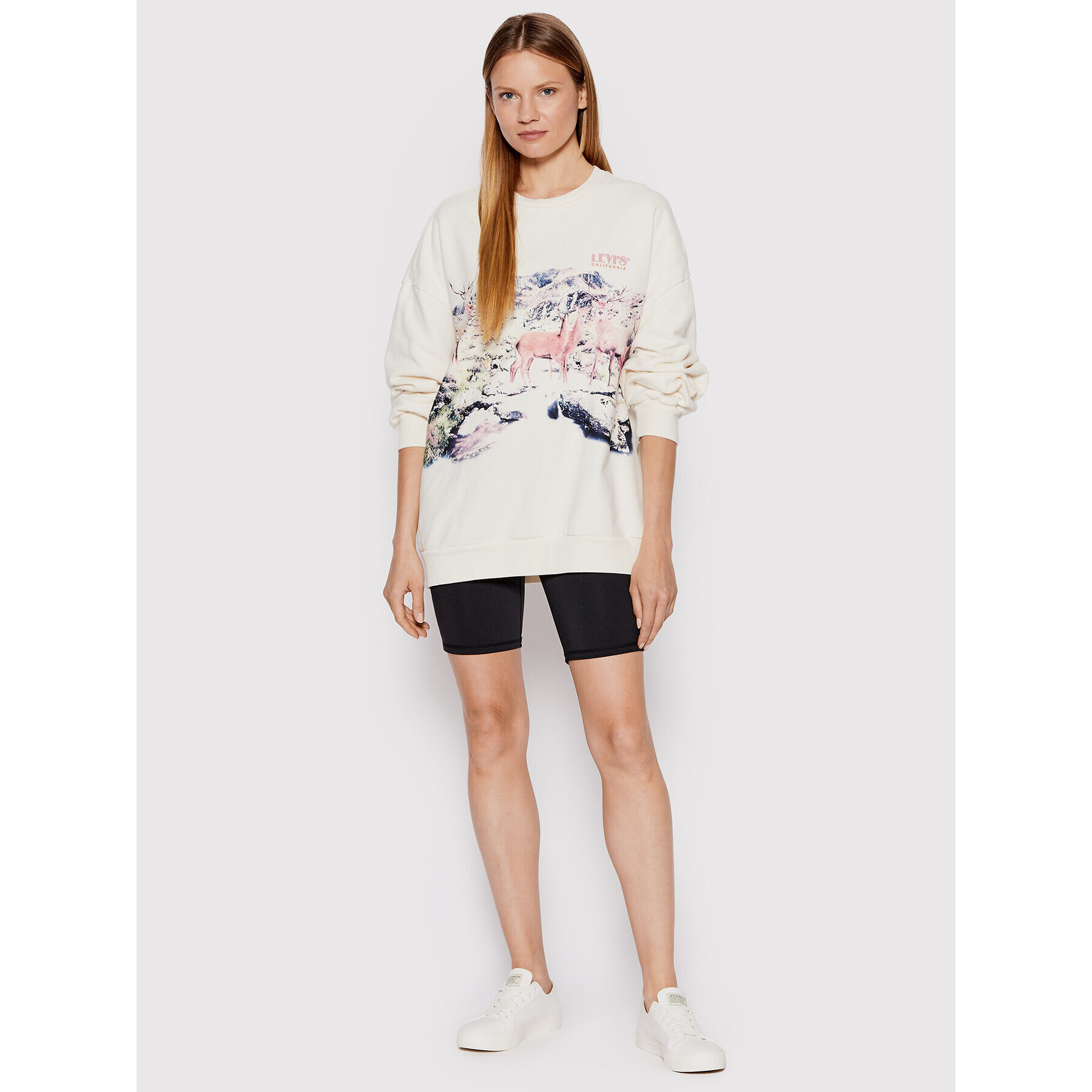 Levi's® Bluză Graphic Prism Crewneck A0888-0038 Bej Oversize - Pled.ro