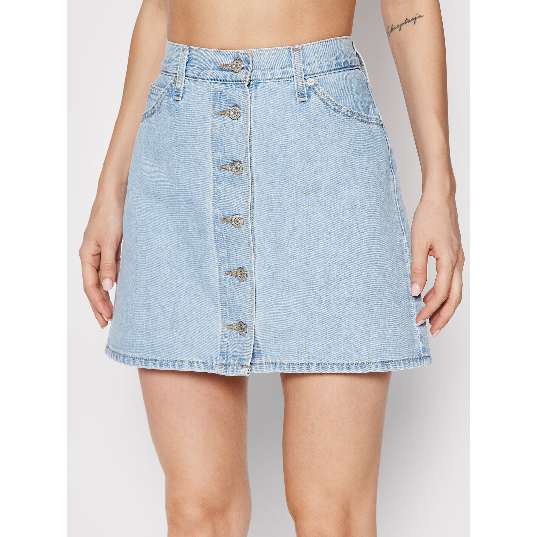 Levi's® Fustă de blugi Buttonfront A3528-0001 Albastru Regular Fit - Pled.ro