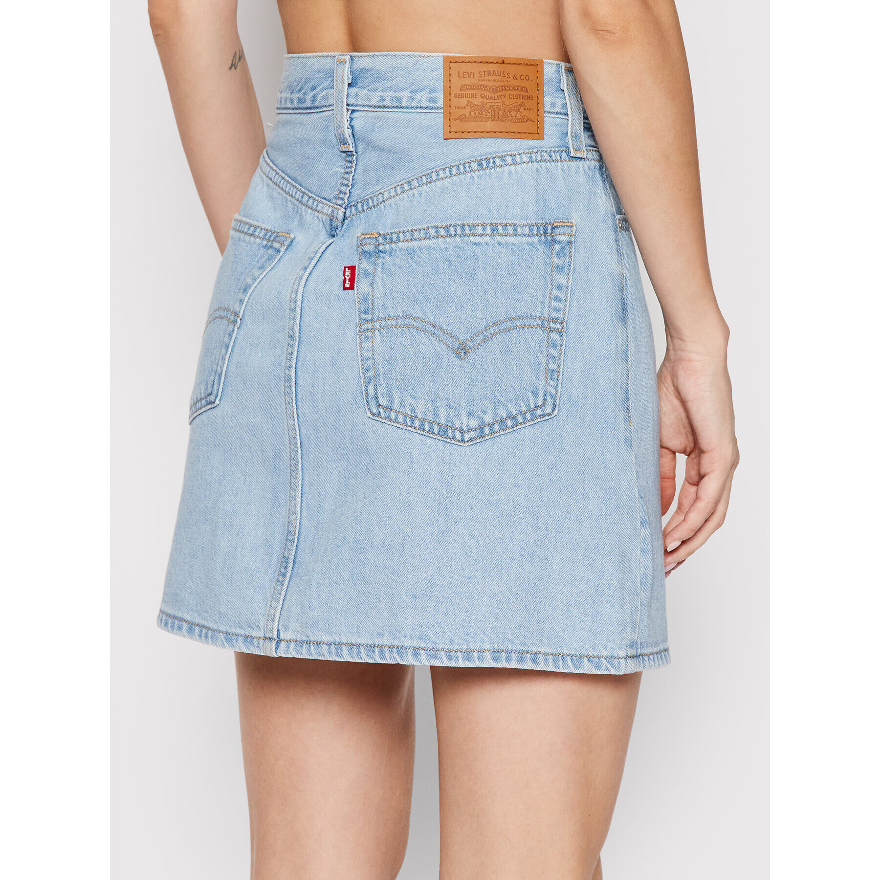 Levi's® Fustă de blugi Buttonfront A3528-0001 Albastru Regular Fit - Pled.ro