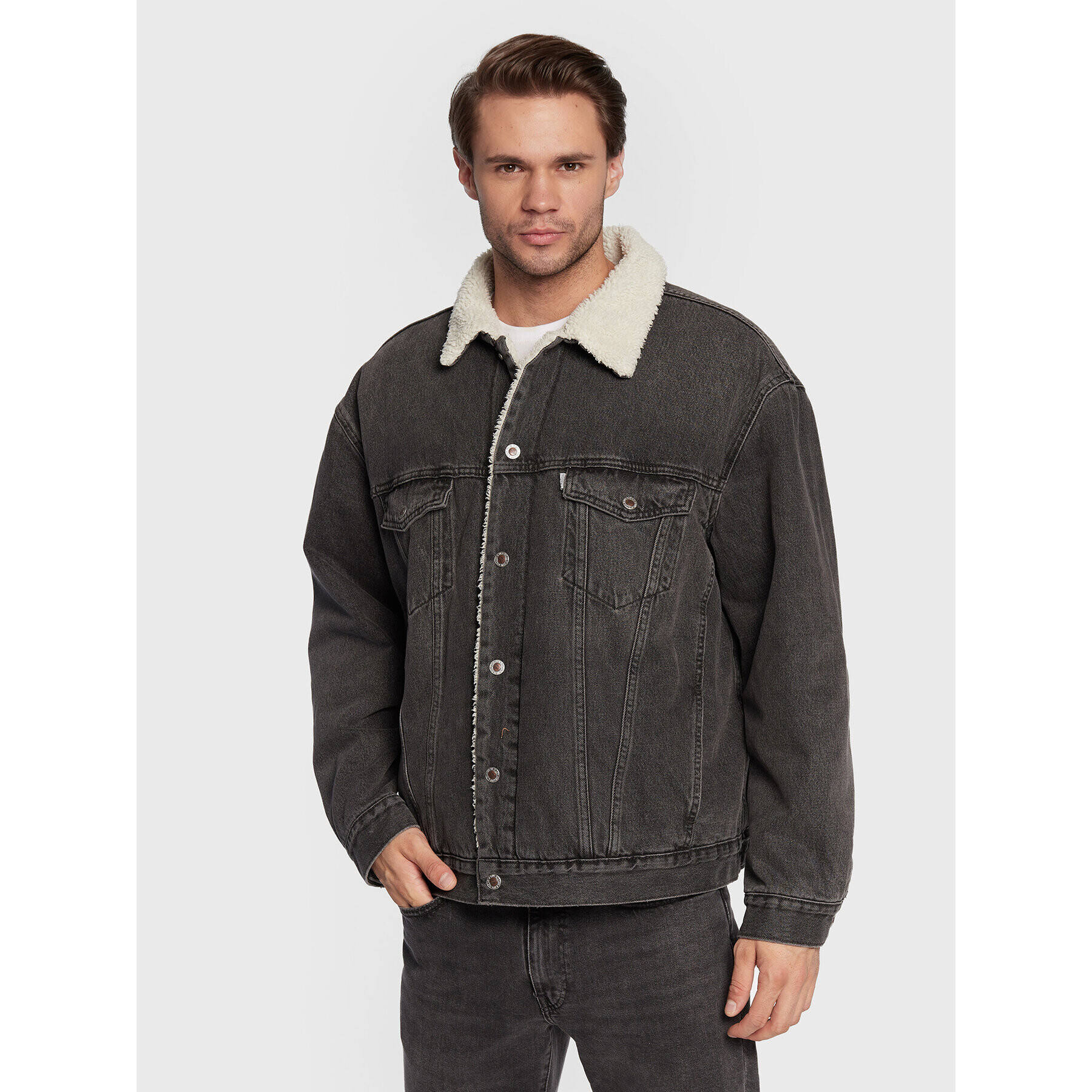 Levi's® Geacă de blugi Trucker A3180-0001 Gri Relaxed Fit - Pled.ro