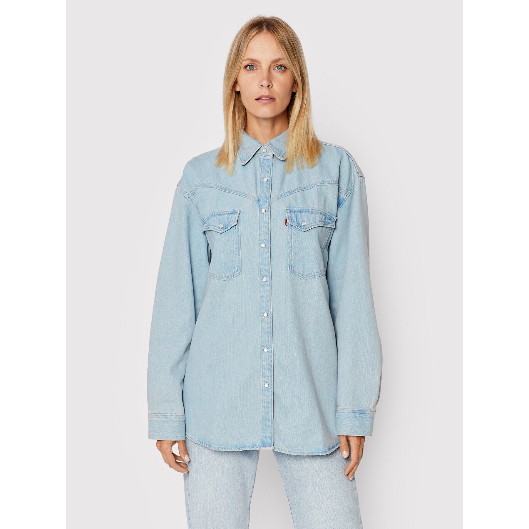 Levi's® cămașă de blugi Dorsey Western A3364-0001 Albastru Oversize - Pled.ro