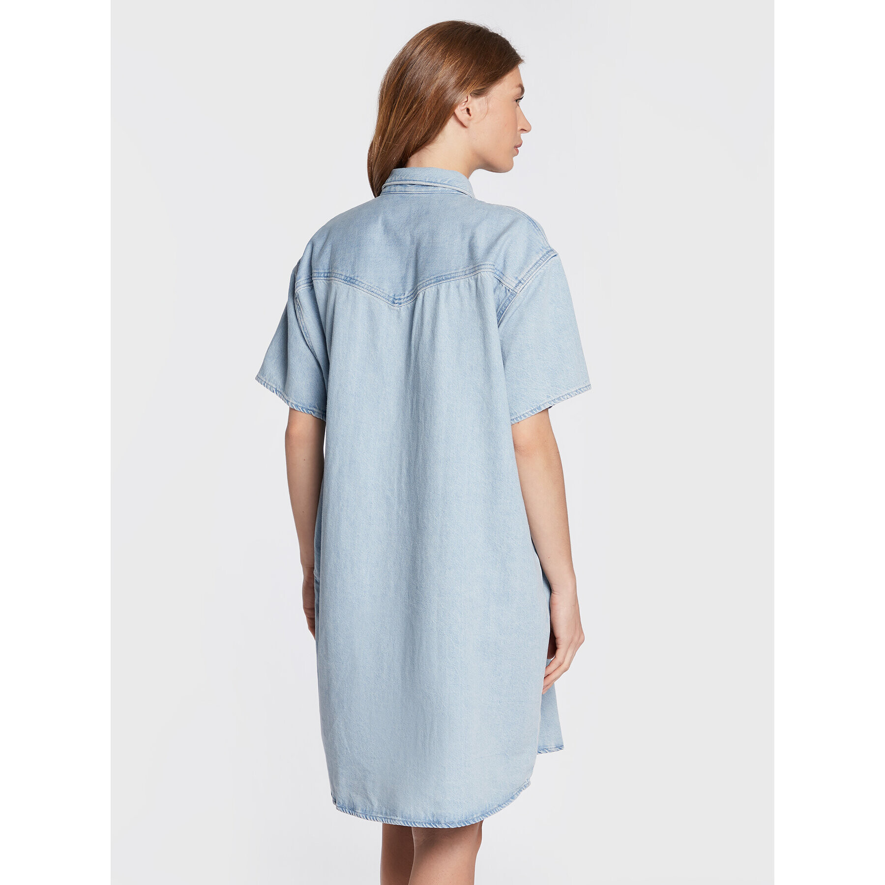 Levi's® Rochie de blugi Elowen Western A3344-0001 Albastru Oversize - Pled.ro