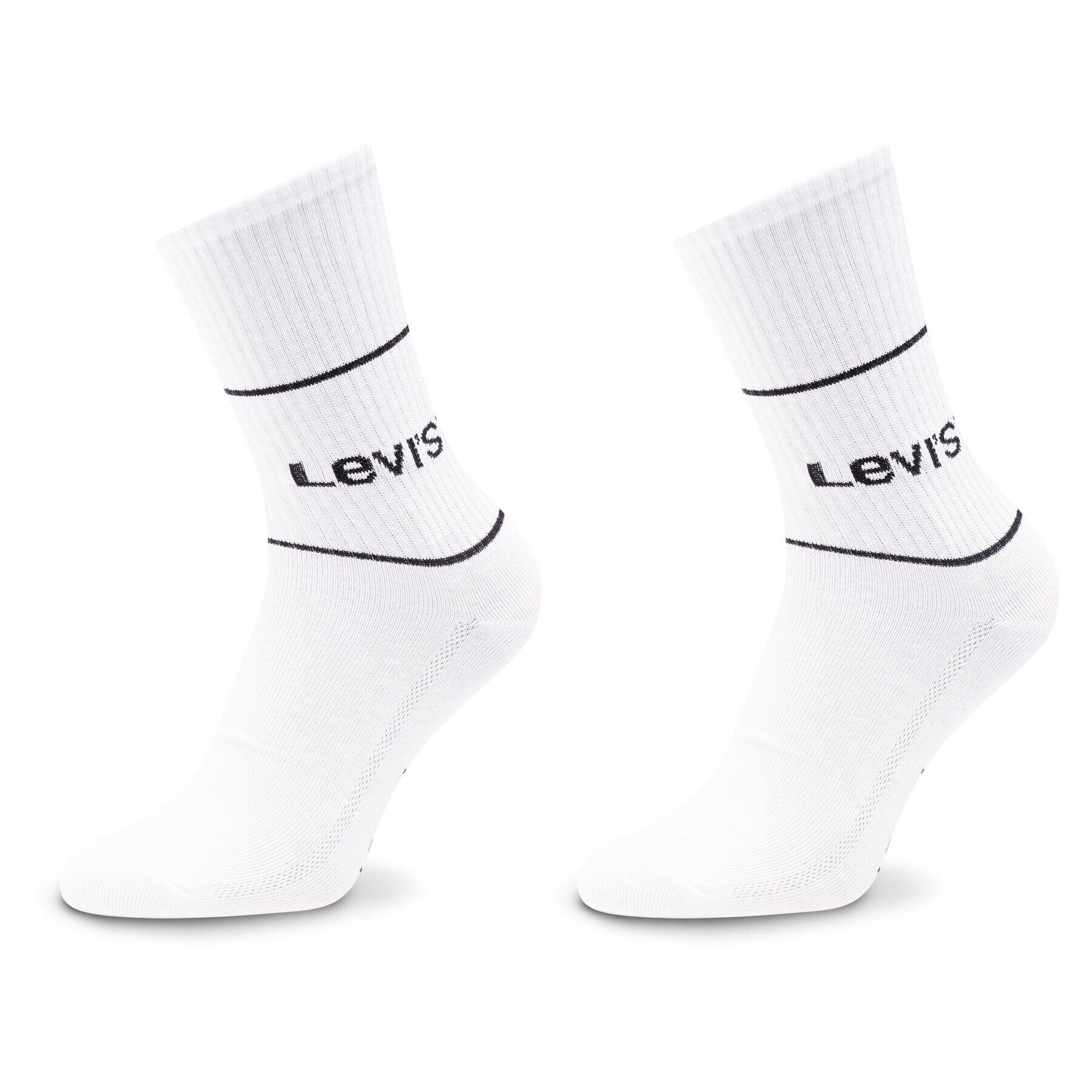 Levi's® Set de 2 perechi de șosete lungi unisex 701210567 Alb - Pled.ro