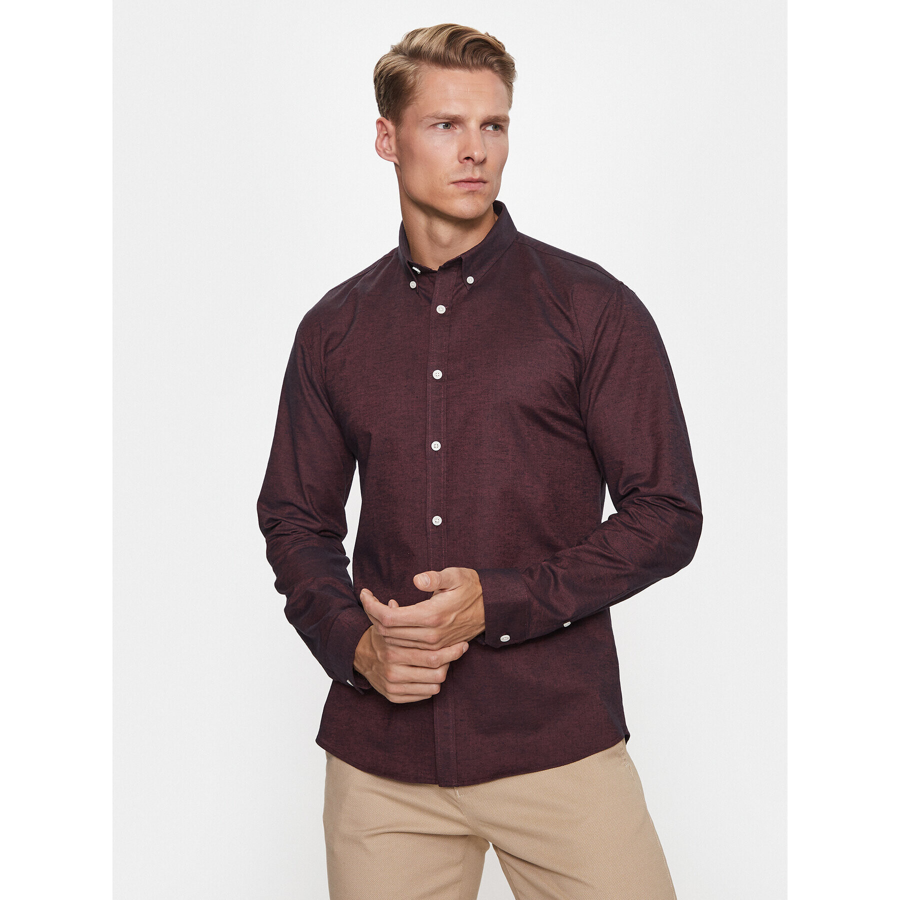 Lindbergh Cămașă 30-203174 Roșu Slim Fit - Pled.ro