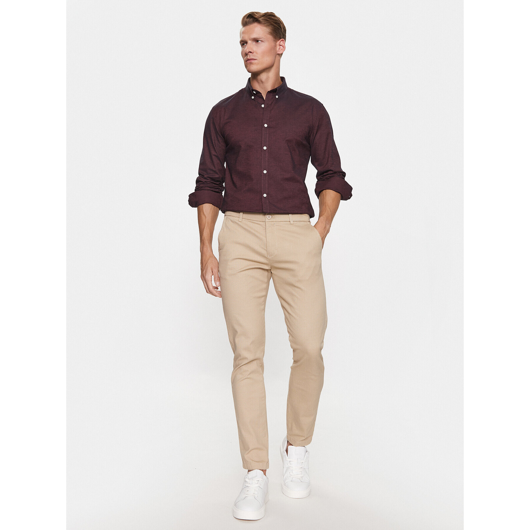 Lindbergh Cămașă 30-203174 Roșu Slim Fit - Pled.ro