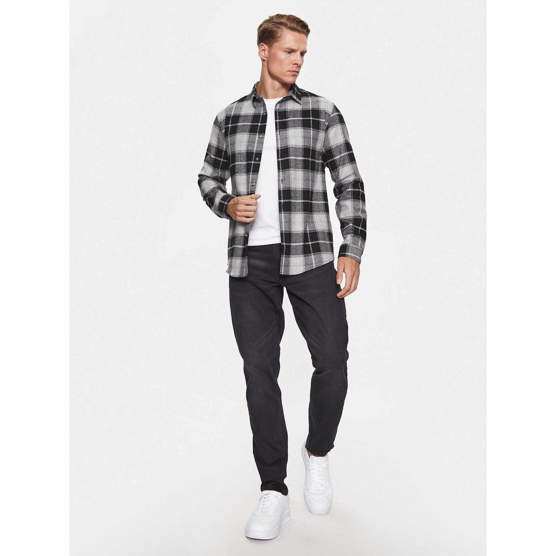 Lindbergh Cămașă 30-203224 Gri Slim Fit - Pled.ro