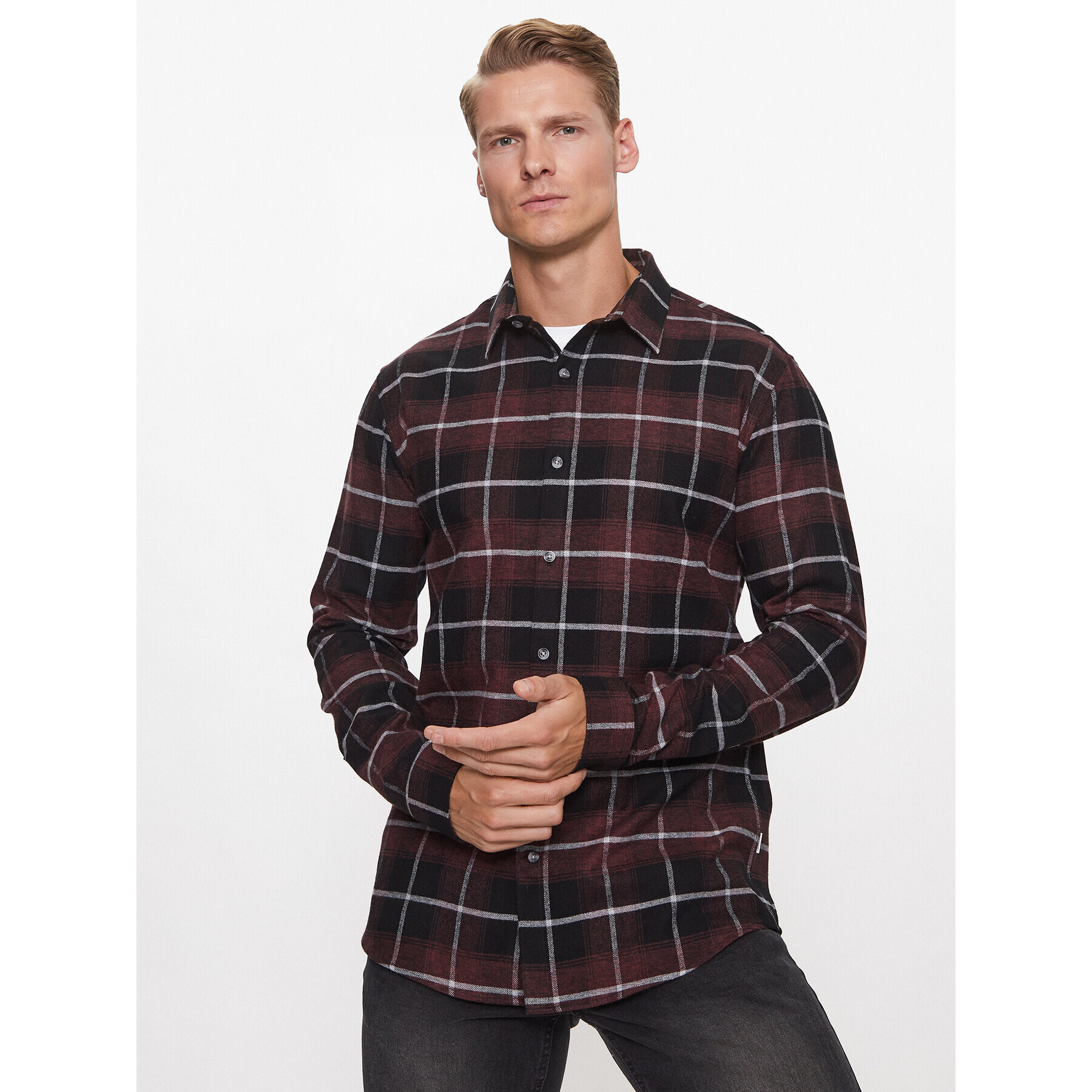 Lindbergh Cămașă 30-203224 Vișiniu Slim Fit - Pled.ro