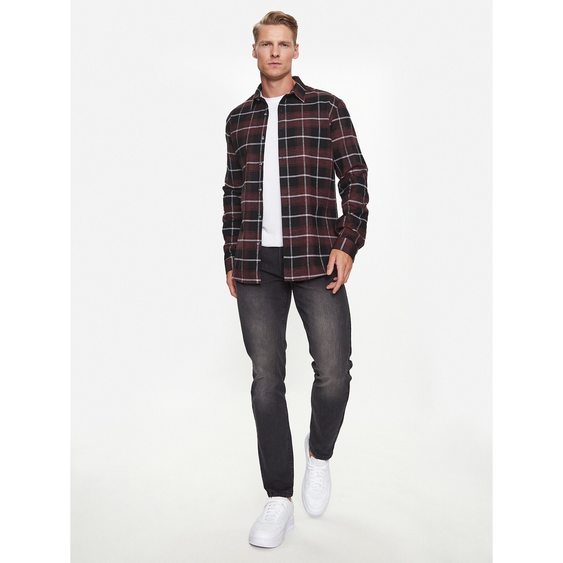 Lindbergh Cămașă 30-203224 Vișiniu Slim Fit - Pled.ro