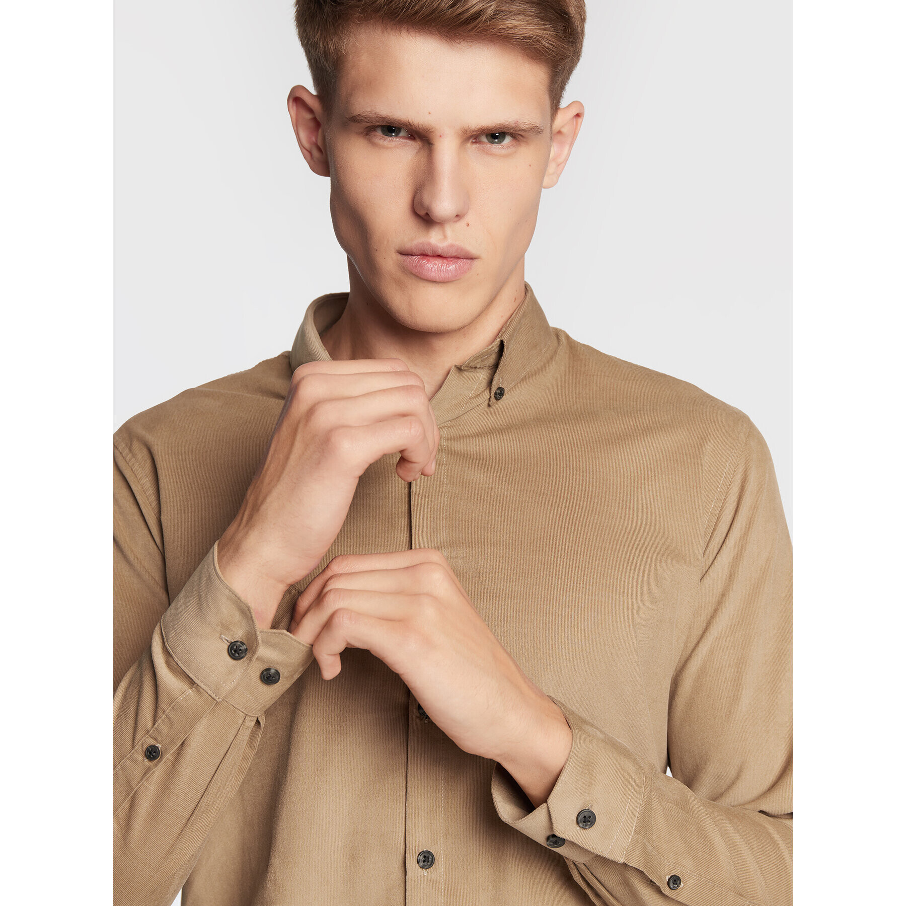 Lindbergh Cămașă 30-203248 Bej Slim Fit - Pled.ro