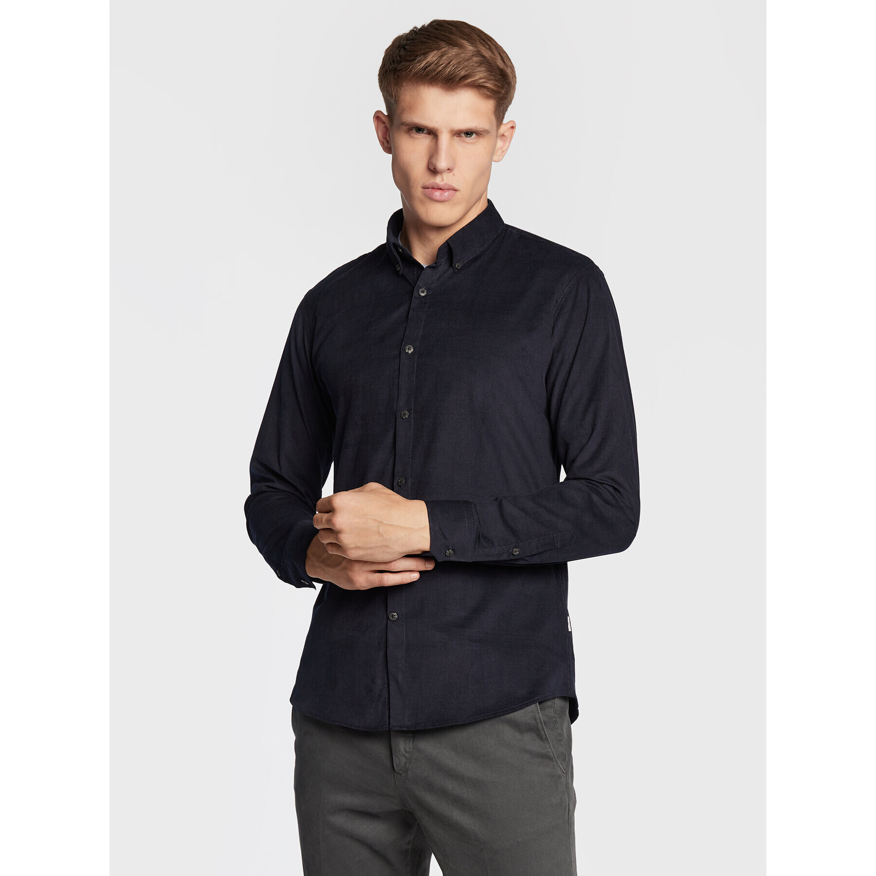 Lindbergh Cămașă 30-203248 Bleumarin Slim Fit - Pled.ro