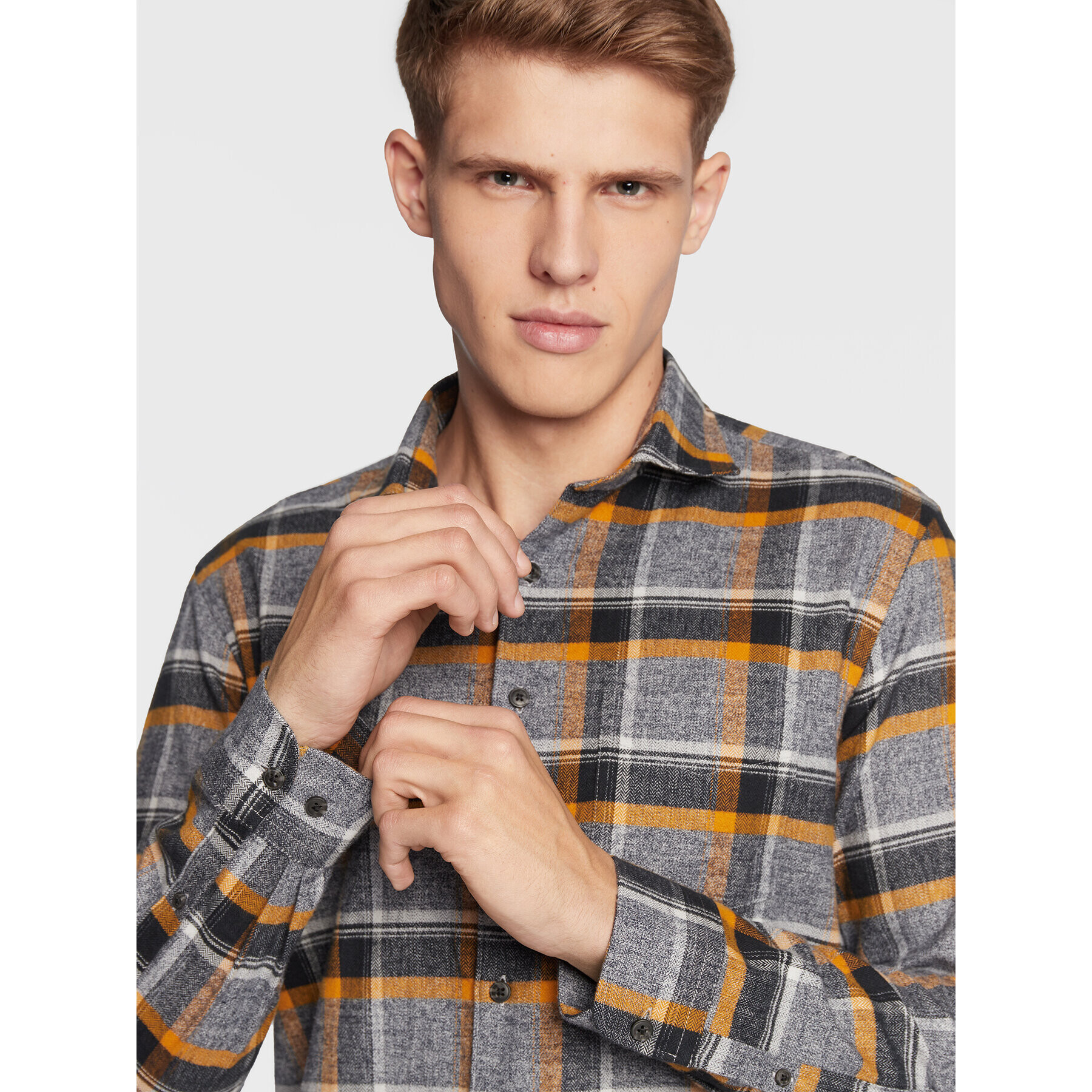 Lindbergh Cămașă 30-203386 Gri Slim Fit - Pled.ro