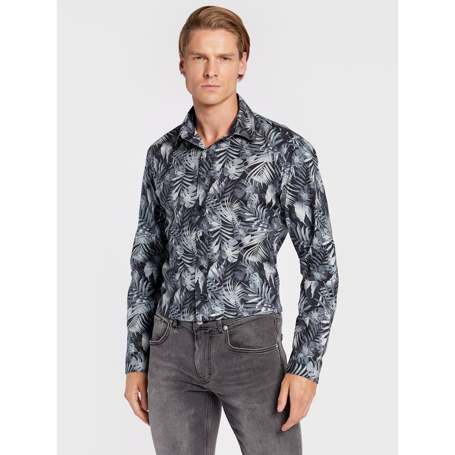 Lindbergh Cămașă 30-203394 Negru Slim Fit - Pled.ro