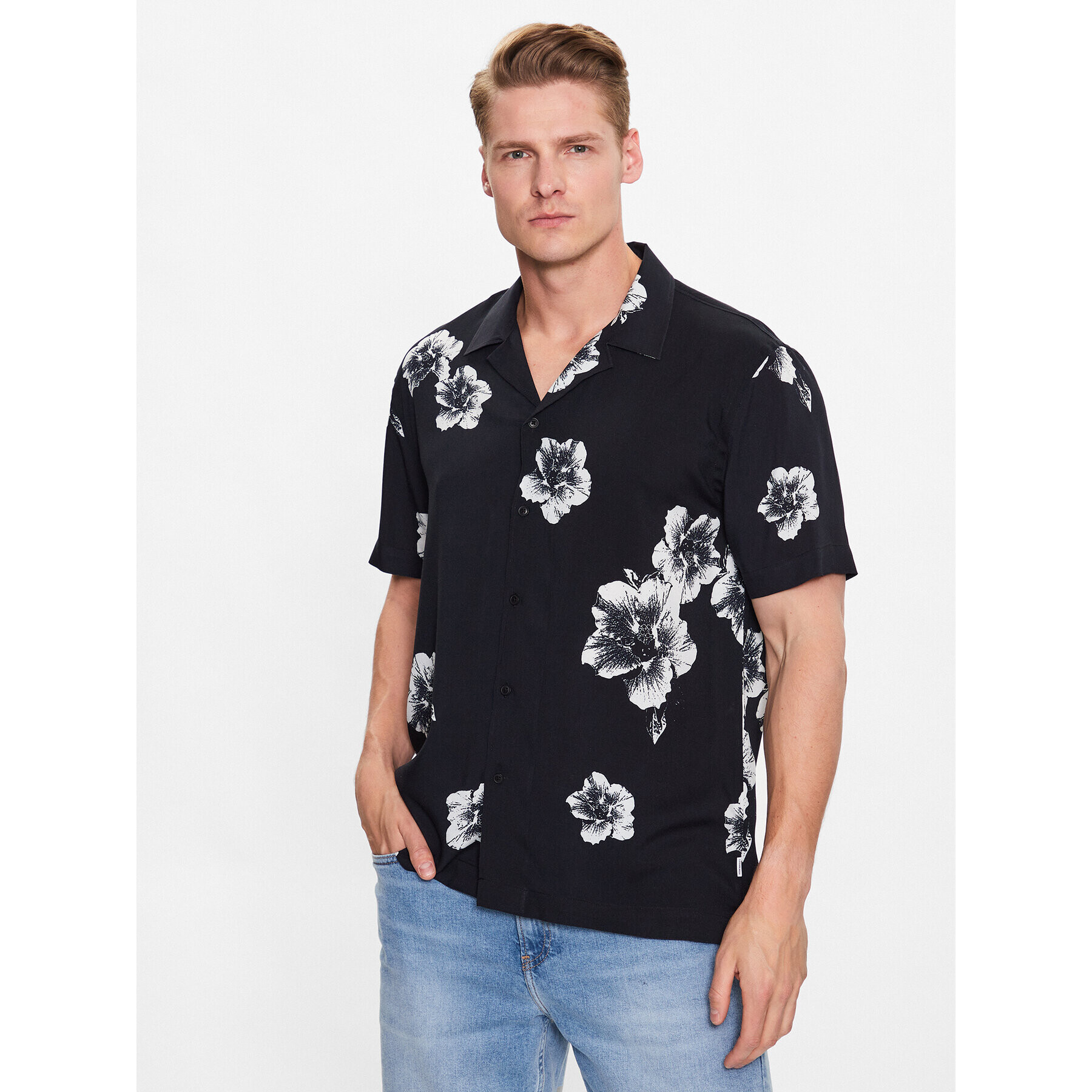 Lindbergh Cămașă 30-203425 Negru Relaxed Fit - Pled.ro