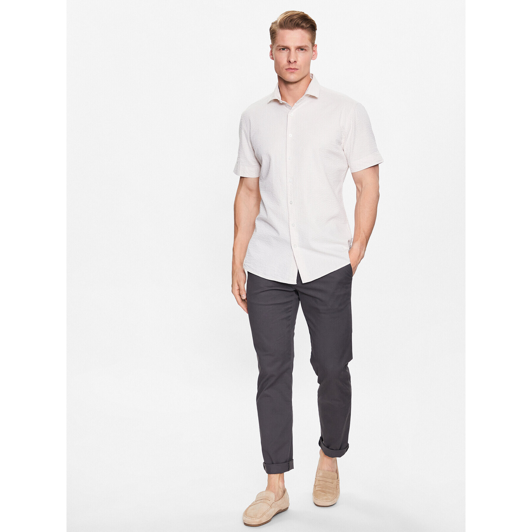 Lindbergh Cămașă 30-203431 Bej Slim Fit - Pled.ro