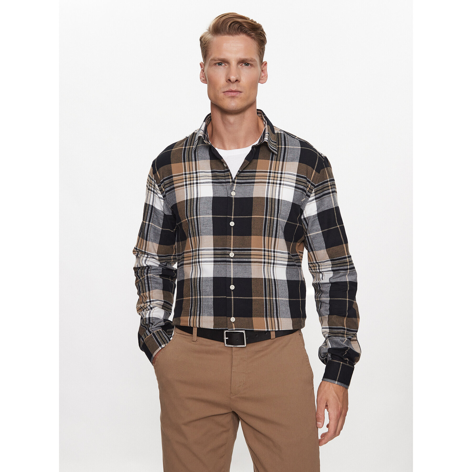 Lindbergh Cămașă 30-203482 Bej Slim Fit - Pled.ro