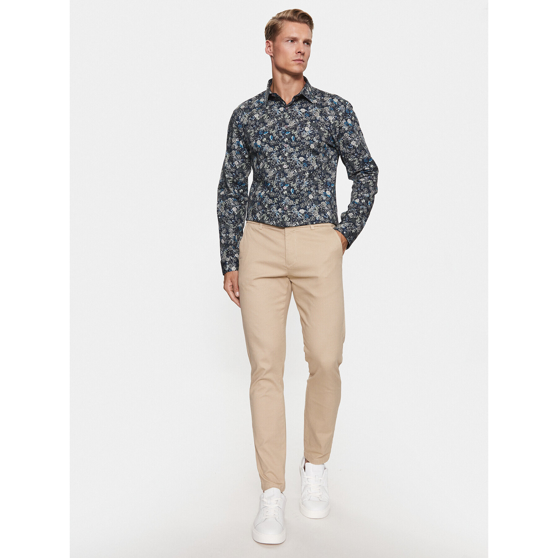 Lindbergh Cămașă 30-203488 Verde Slim Fit - Pled.ro