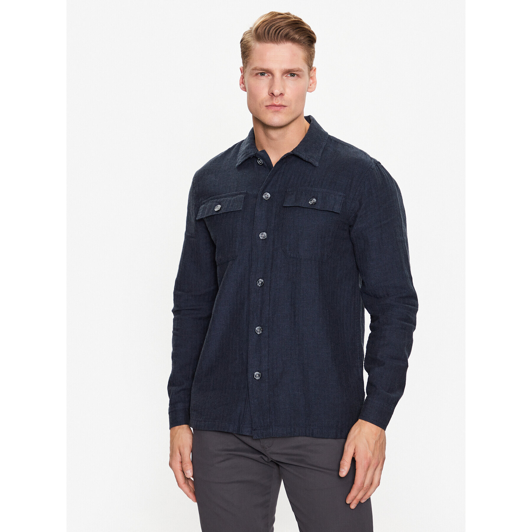 Lindbergh Cămașă 30-304020 Bleumarin Relaxed Fit - Pled.ro