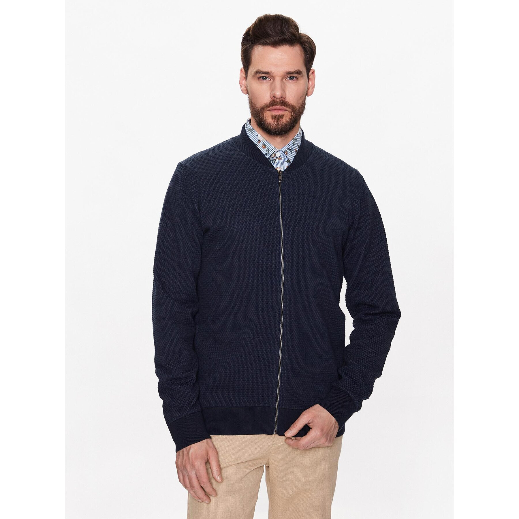 Lindbergh Cardigan 30-804023 Bleumarin Regular Fit - Pled.ro