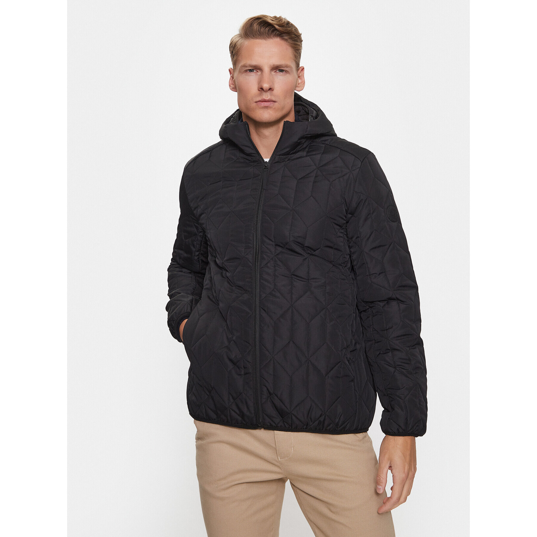 Lindbergh Geacă din puf 30-301103 Negru Relaxed Fit - Pled.ro