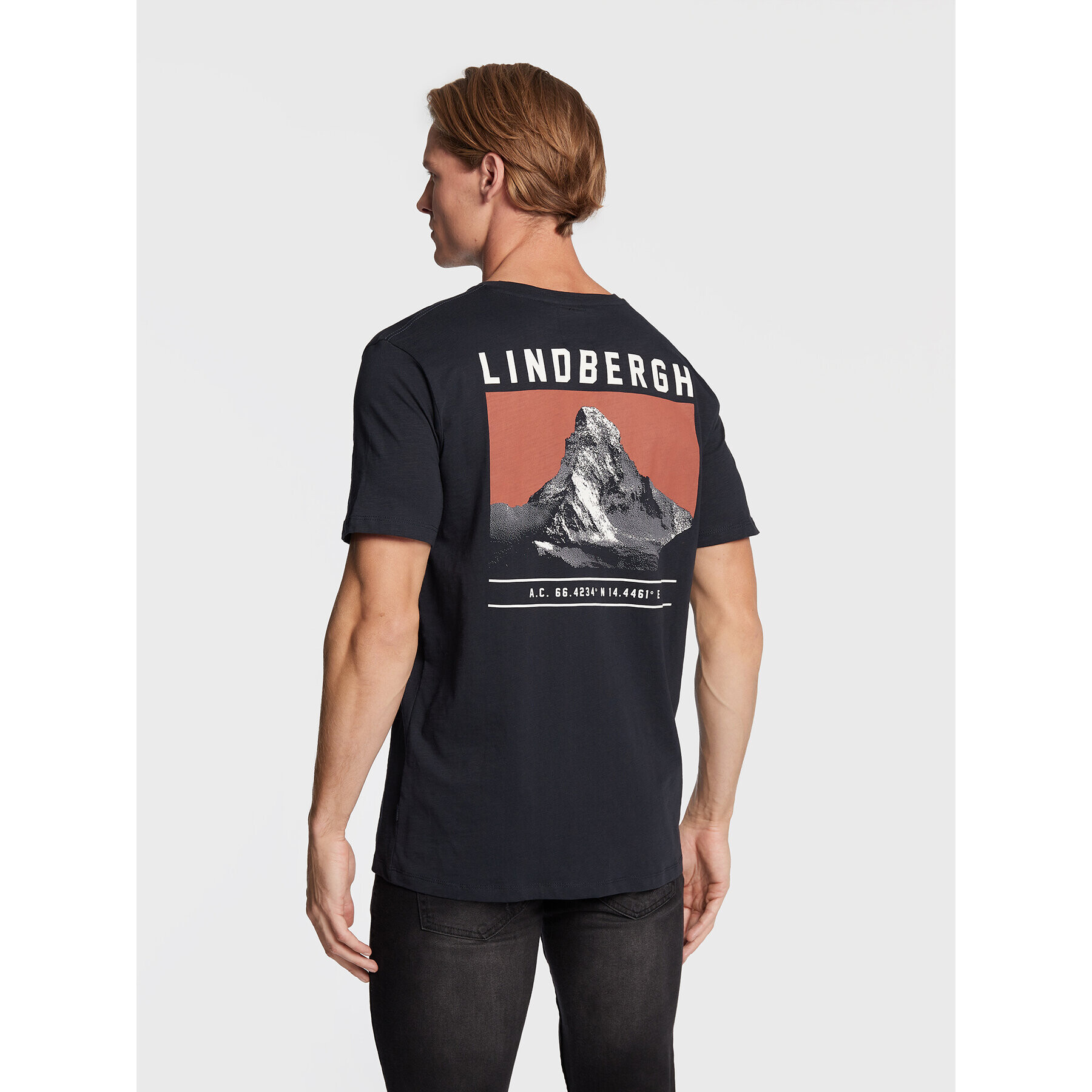 Lindbergh Tricou 30-420123 Bleumarin Regular Fit - Pled.ro