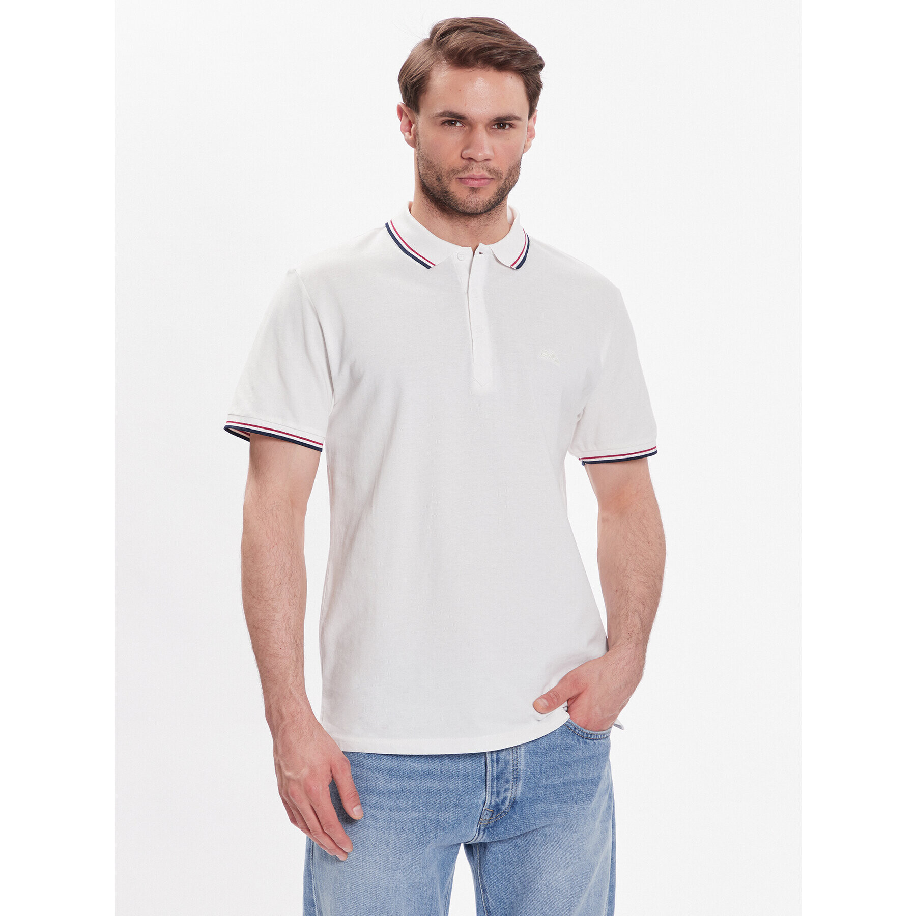 Lindbergh Tricou polo 30-404010 Alb Relaxed Fit - Pled.ro