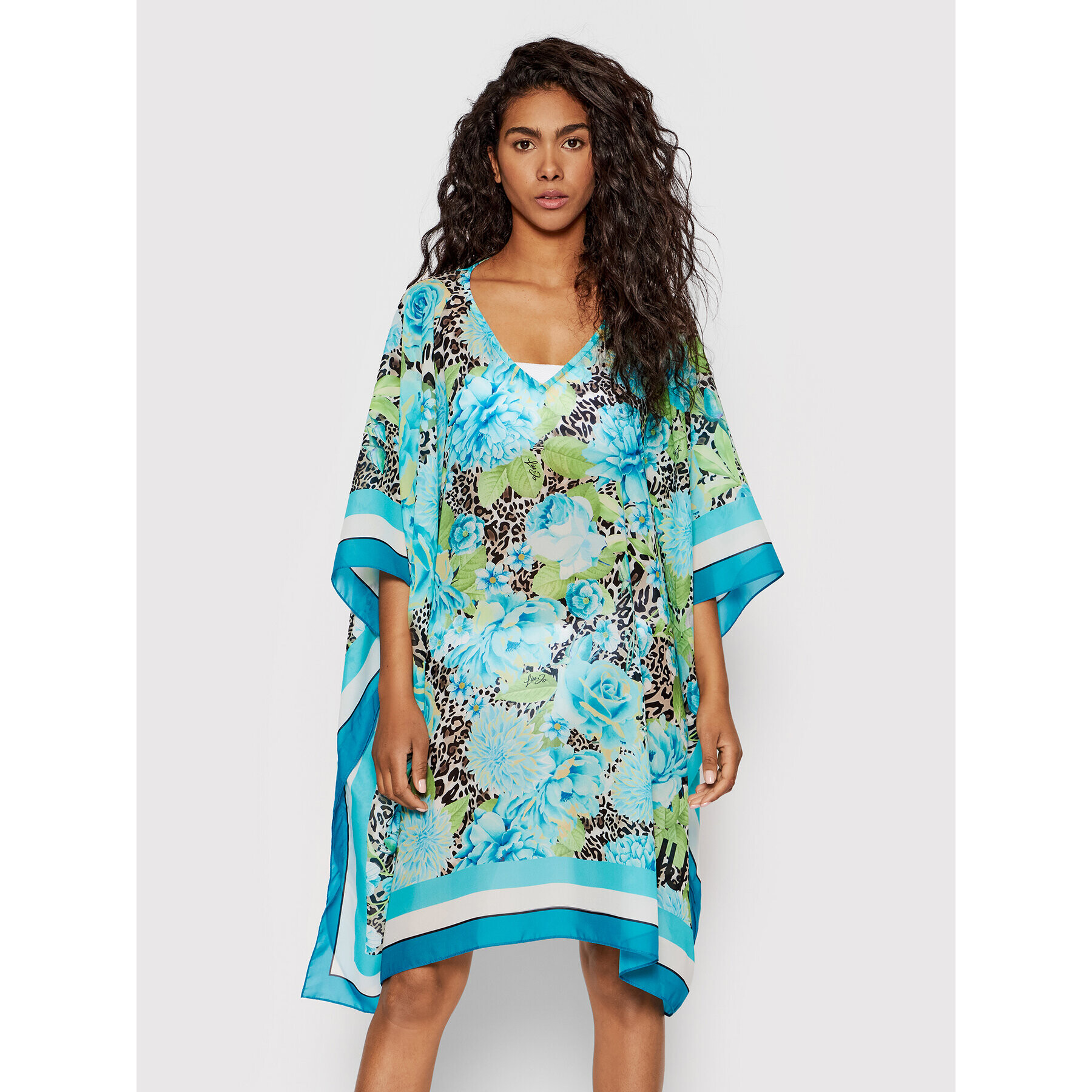 Liu Jo Beachwear Poncho VA2022 T4902 Albastru Relaxed Fit - Pled.ro