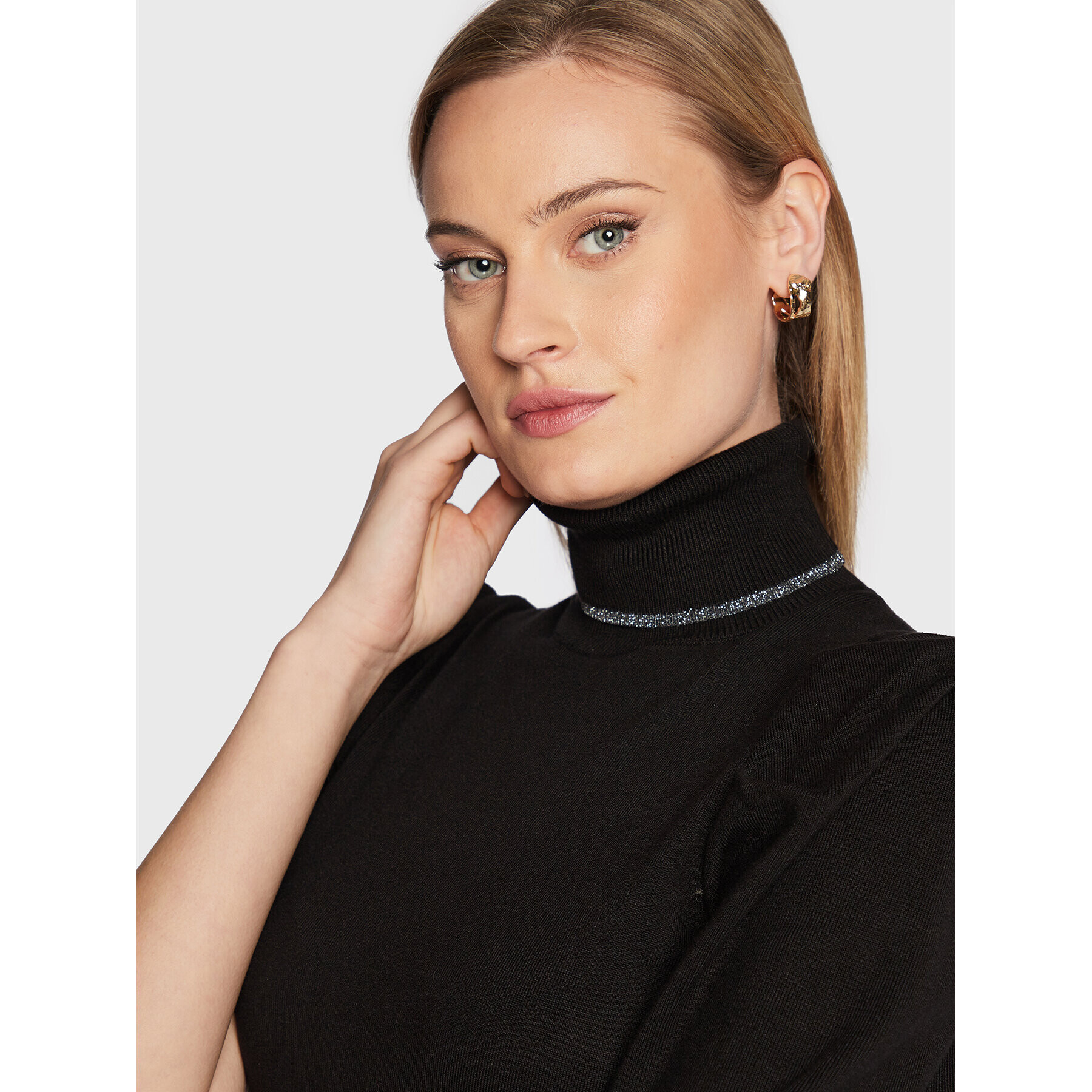 Liu Jo Bluză cu gât WF2481 MS49I Negru Regular Fit - Pled.ro