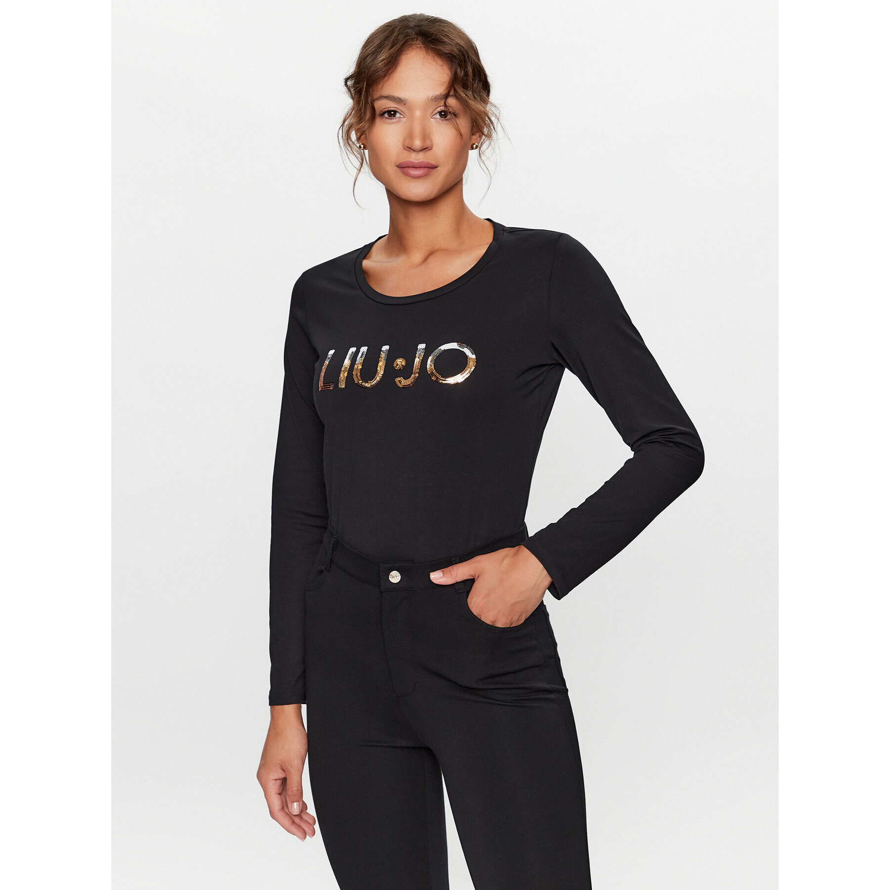 Liu Jo Bluză TF3285 J0088 Negru Regular Fit - Pled.ro