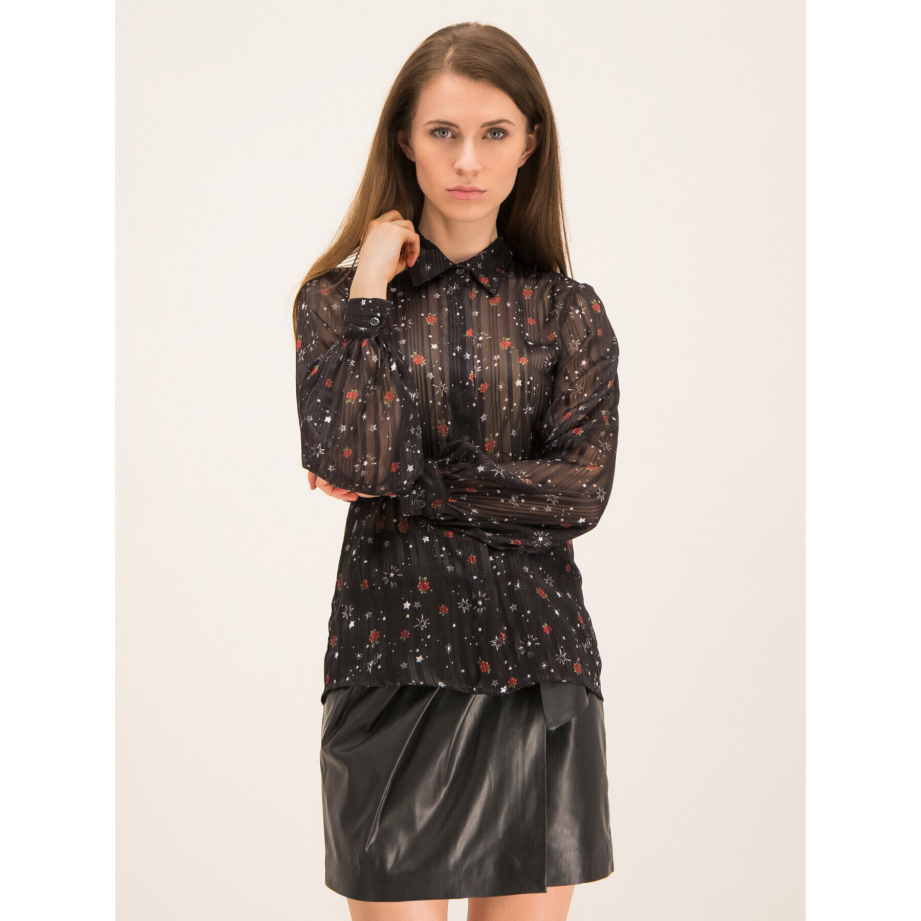 Liu Jo Cămașă Camica Pearl F69331 T4108 Negru Regular Fit - Pled.ro