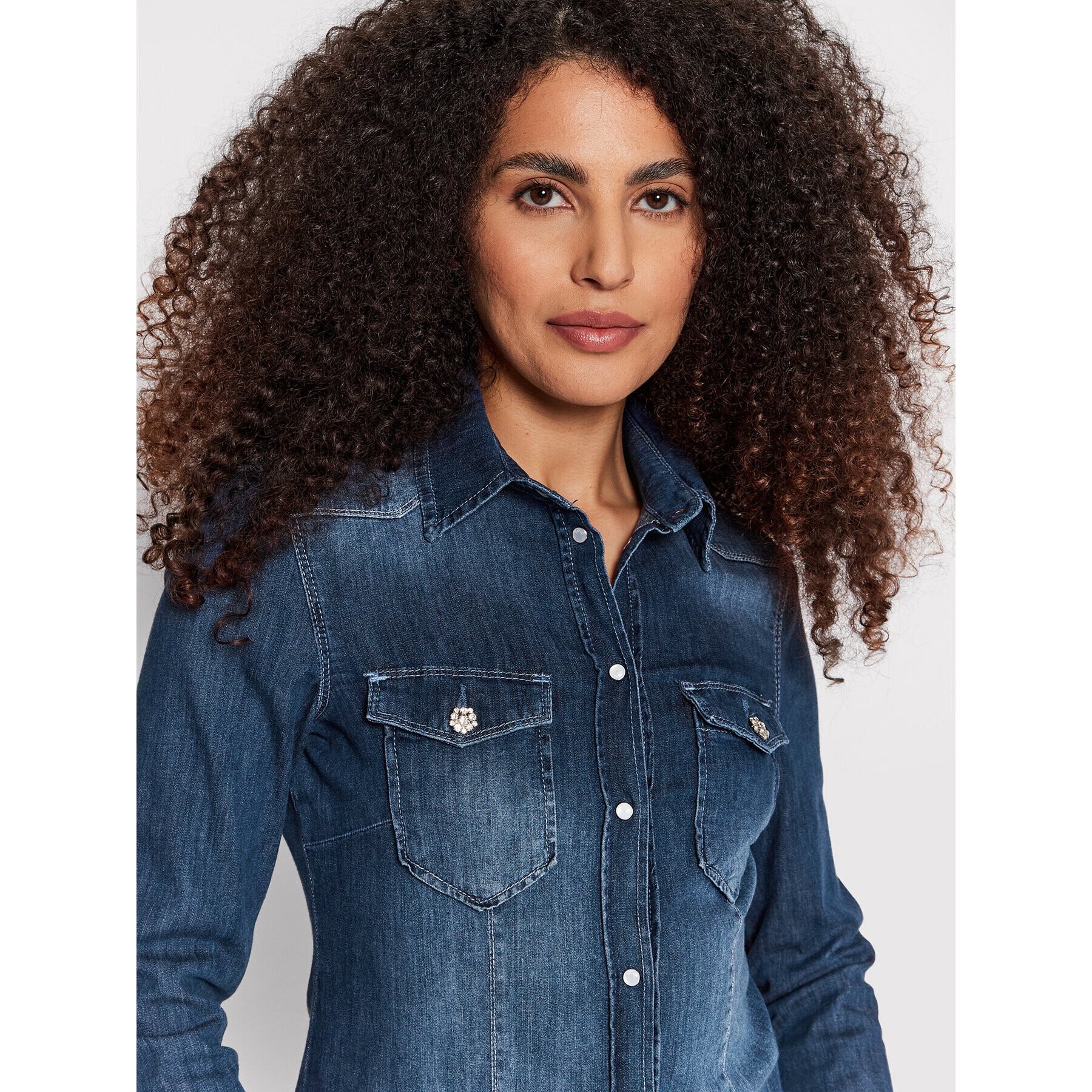 Liu Jo Cămașă UA2048 D4051 Bleumarin Slim Fit - Pled.ro