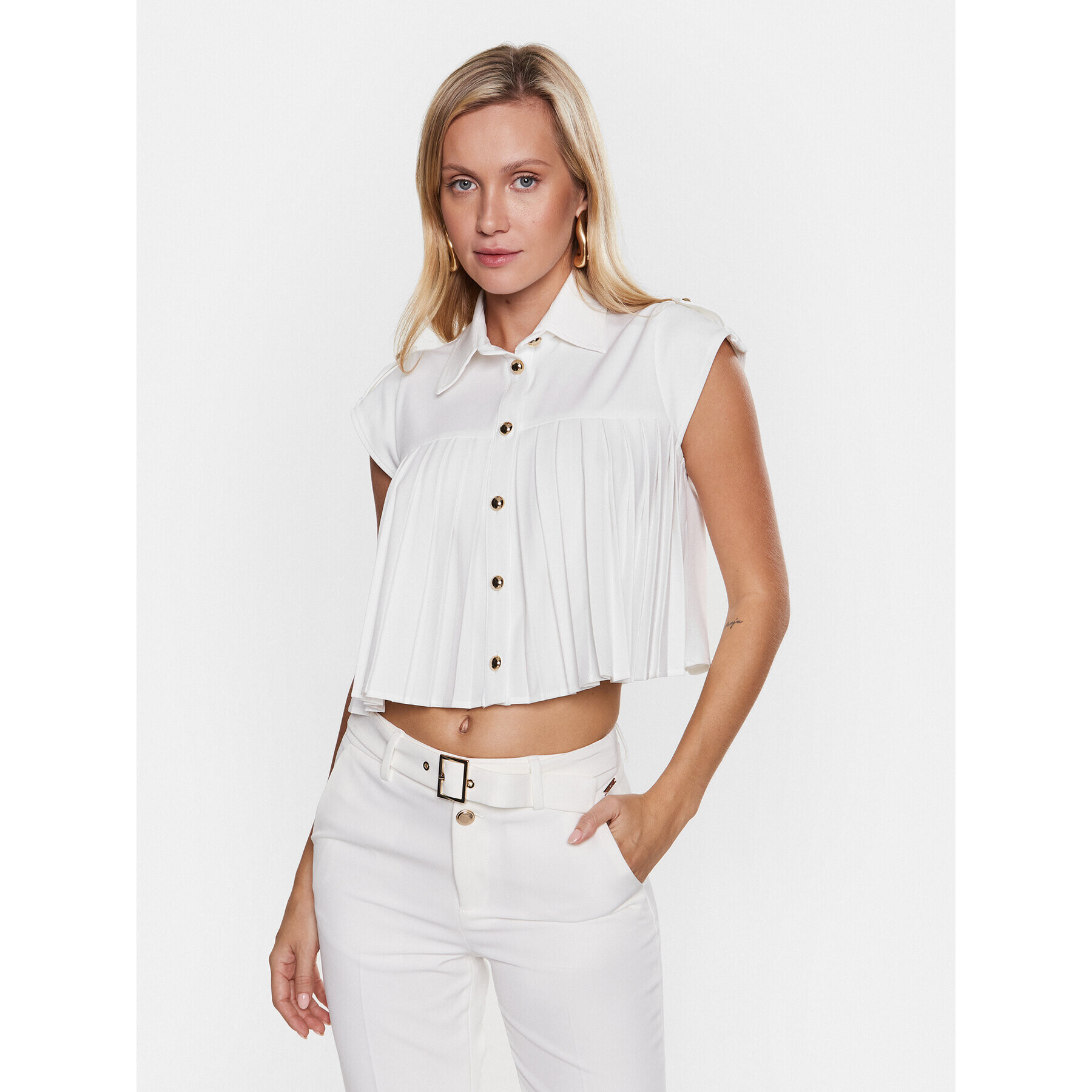 Liu Jo Cămașă WA3205 T3324 Écru Relaxed Fit - Pled.ro