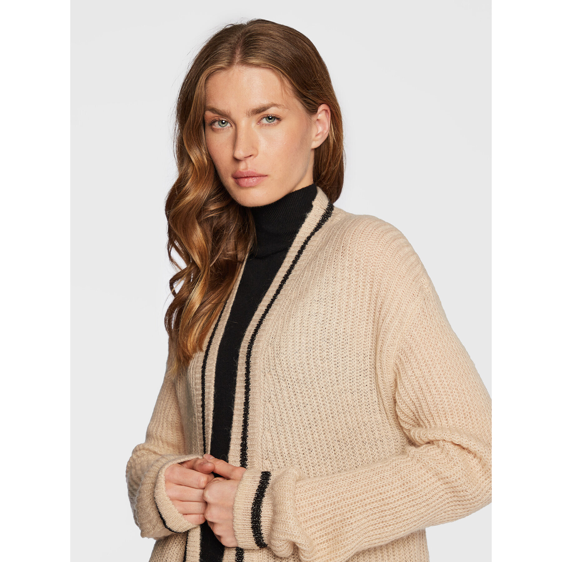 Liu Jo Cardigan 5F2015 MA23L Bej Regular Fit - Pled.ro