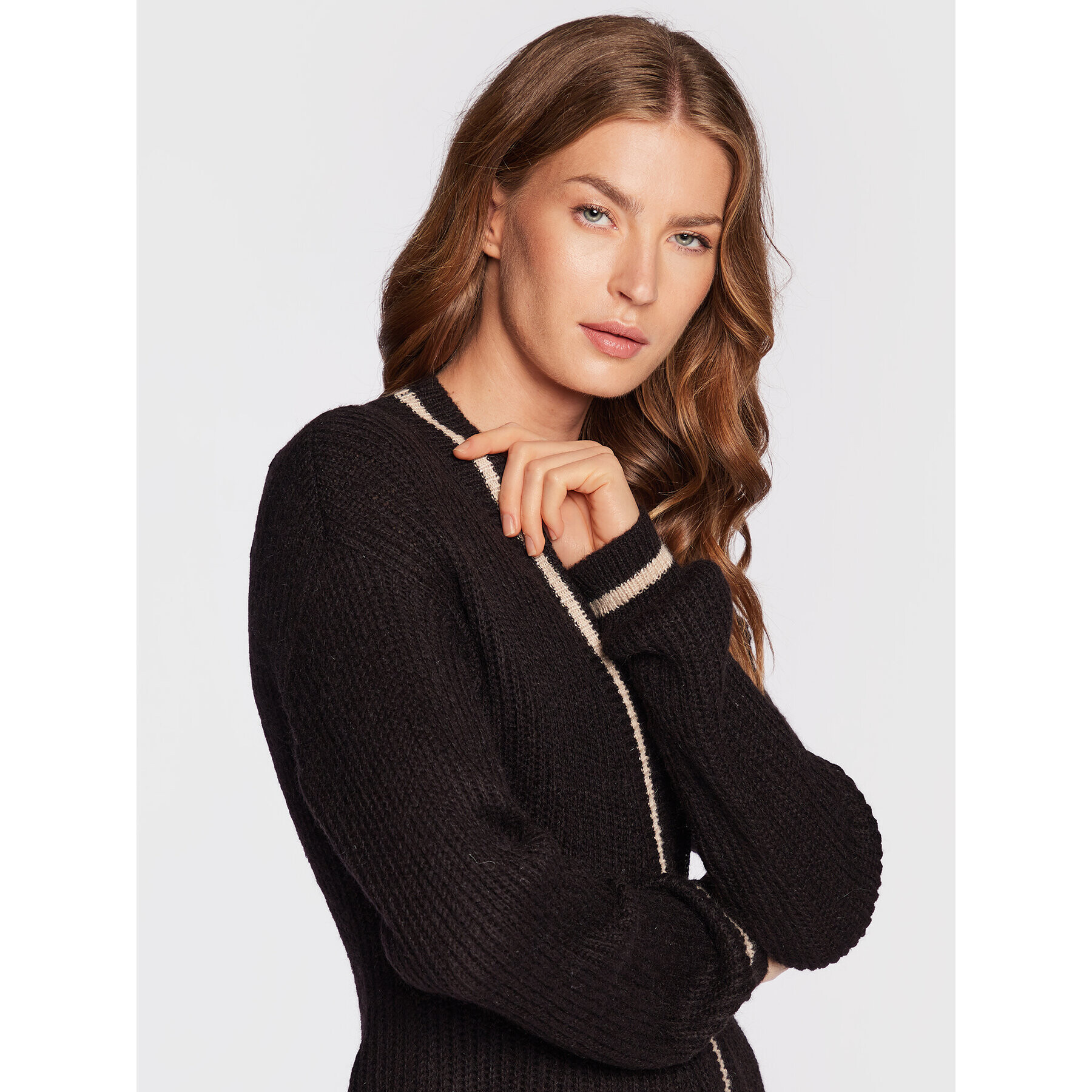 Liu Jo Cardigan 5F2015 MA23L Negru Regular Fit - Pled.ro