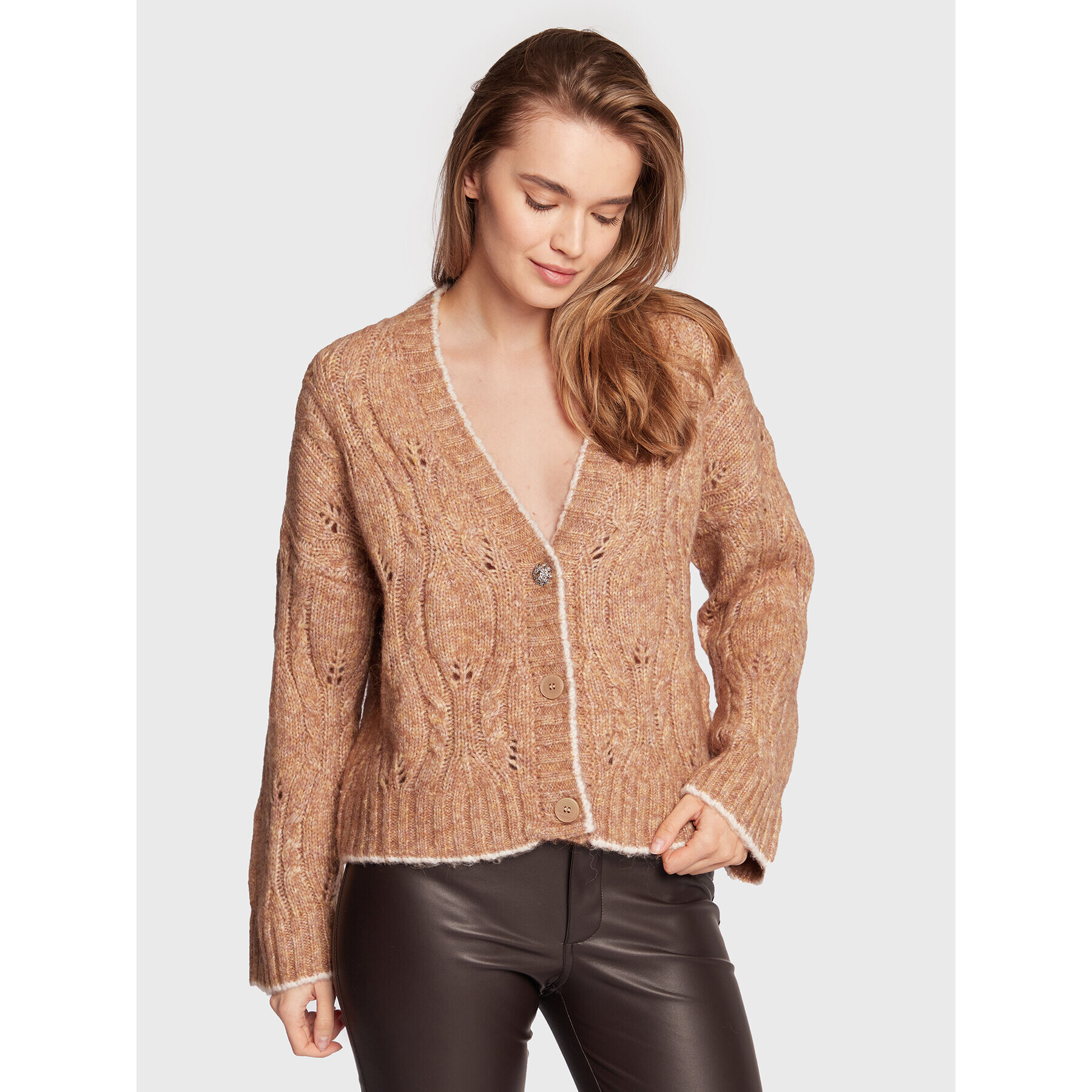 Liu Jo Cardigan WF2271 MA05N Bej Regular Fit - Pled.ro