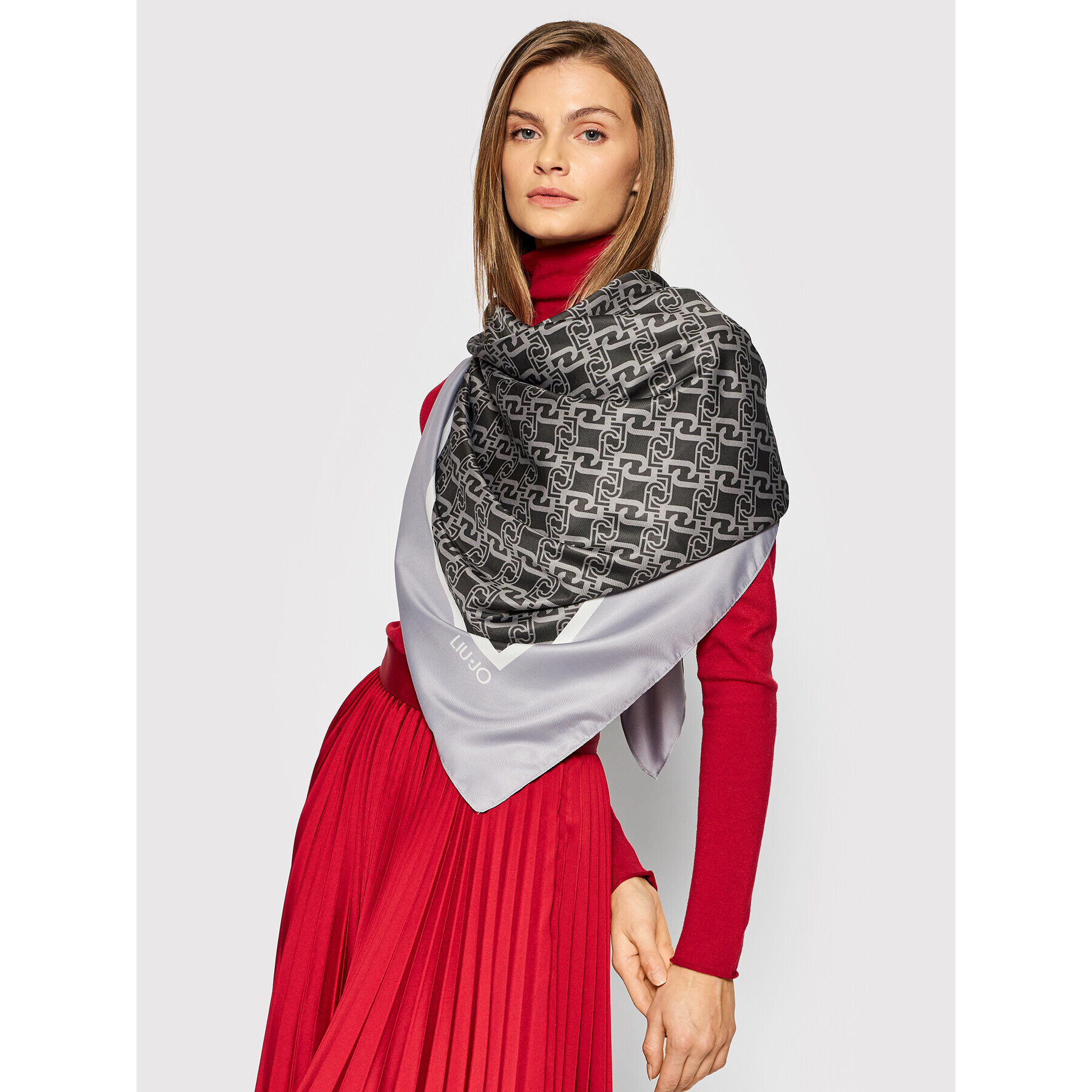 Liu Jo Eșarfă Ecs Foulard Logo Ch 2F1044 T0300 Gri - Pled.ro