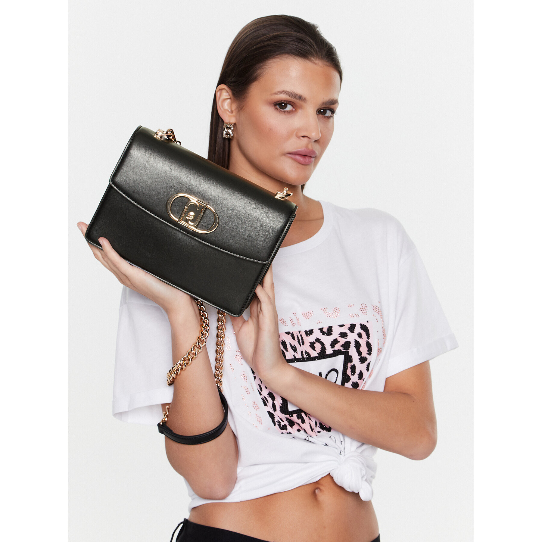 Liu Jo Geantă Ecs M Crossbody AA3249 E0061 Negru - Pled.ro