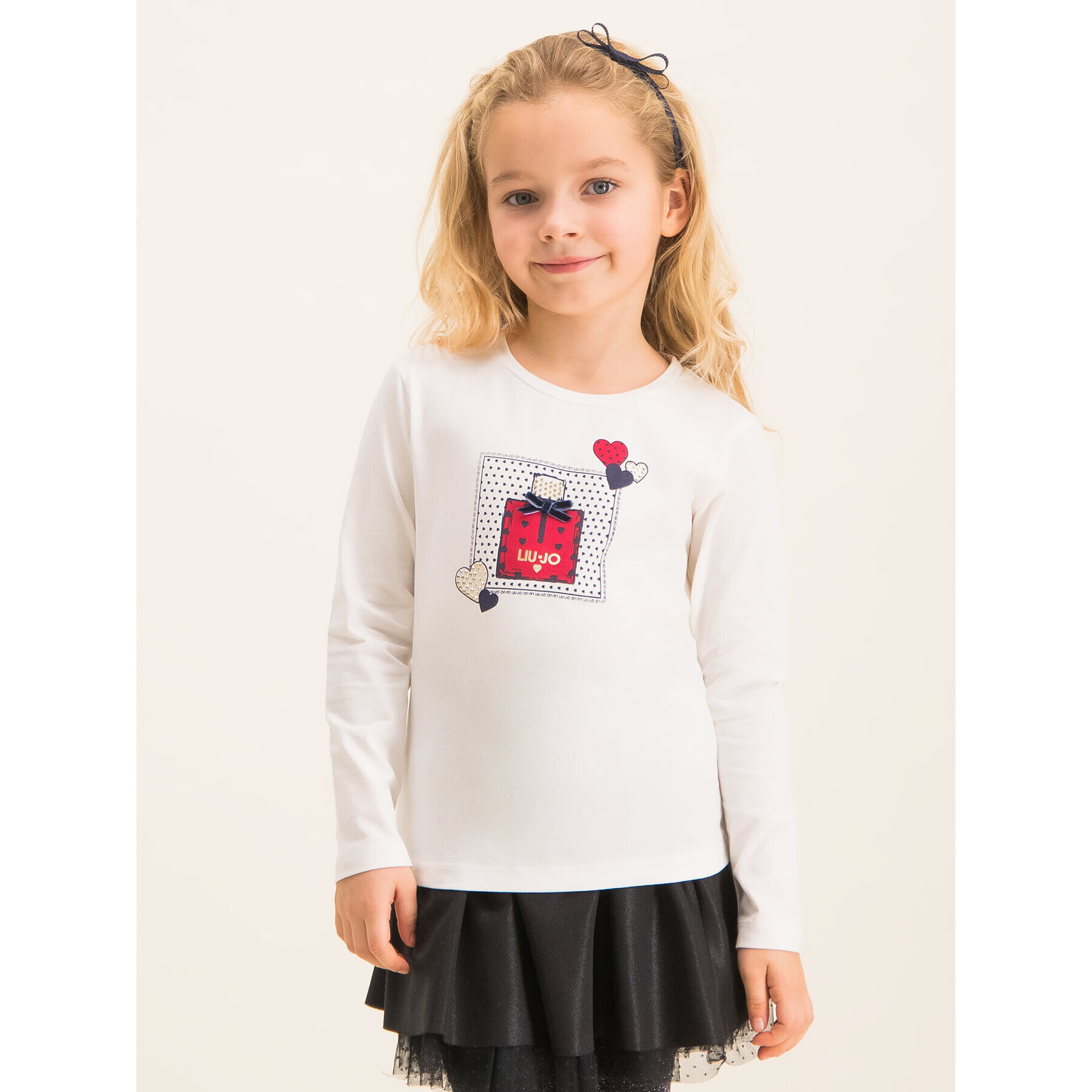 Liu Jo Kids Bluză K69046 J0088 Alb Regular Fit - Pled.ro