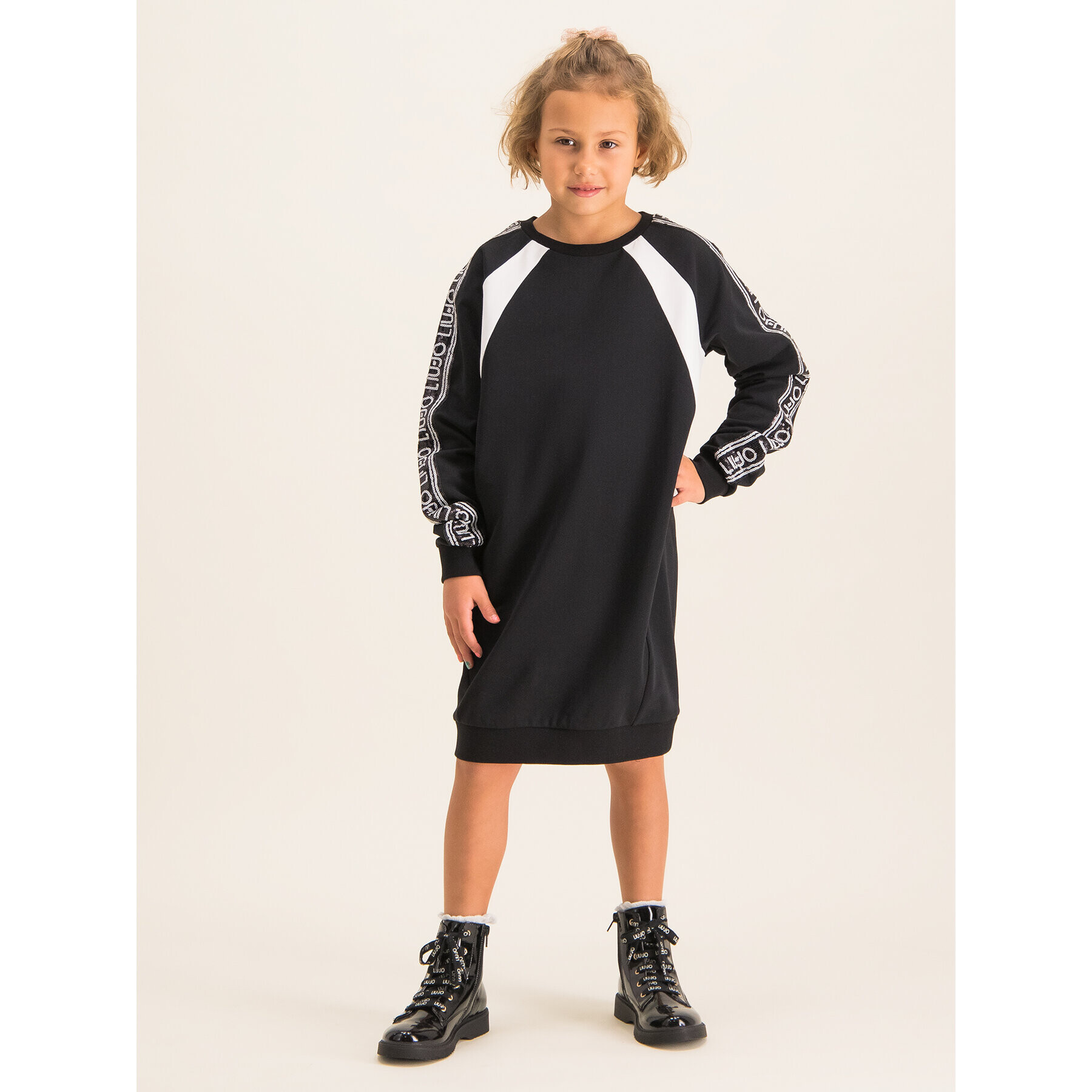 Liu Jo Kids Rochie de zi Felpa G69218 F0090 Negru Regular Fit - Pled.ro