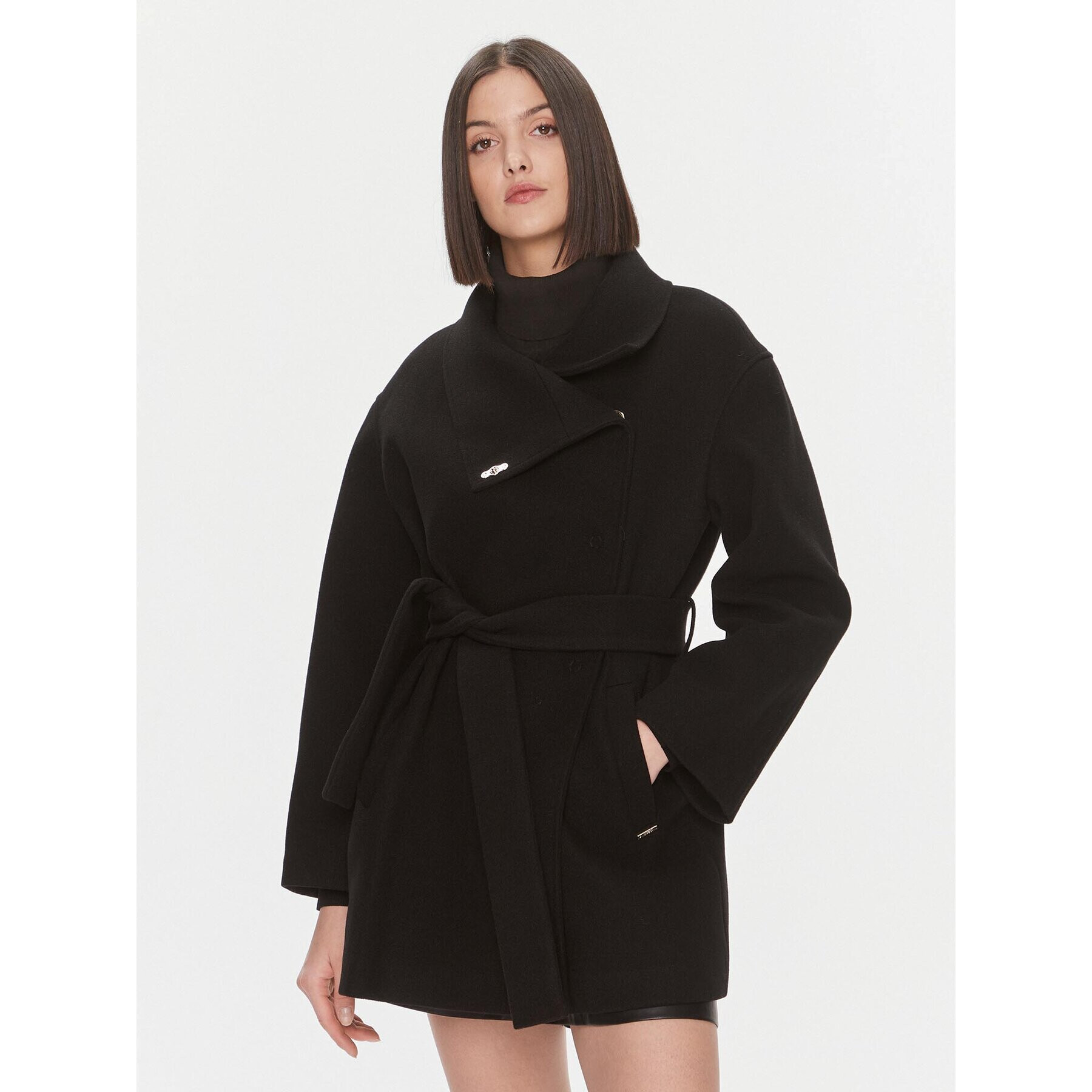 Liu Jo Palton MF3306 J4600 Negru Oversize - Pled.ro