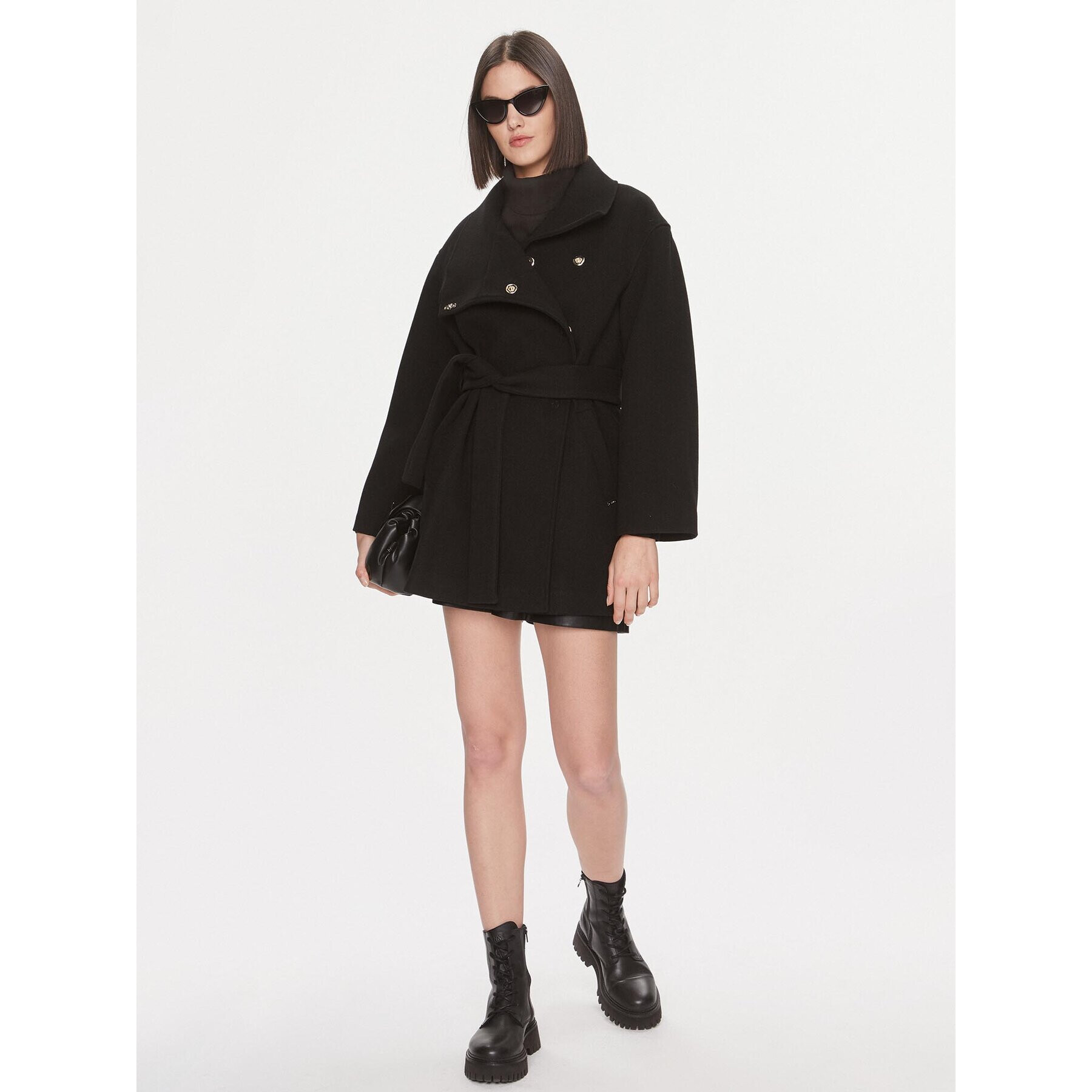 Liu Jo Palton MF3306 J4600 Negru Oversize - Pled.ro