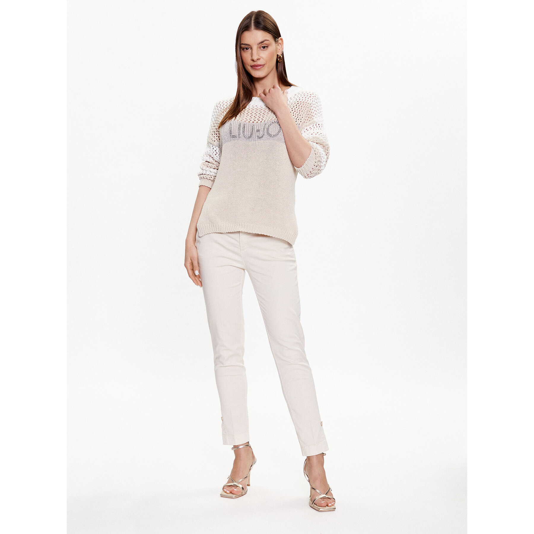 Liu Jo Pantaloni chino WA3234 T9257 Écru Regular Fit - Pled.ro