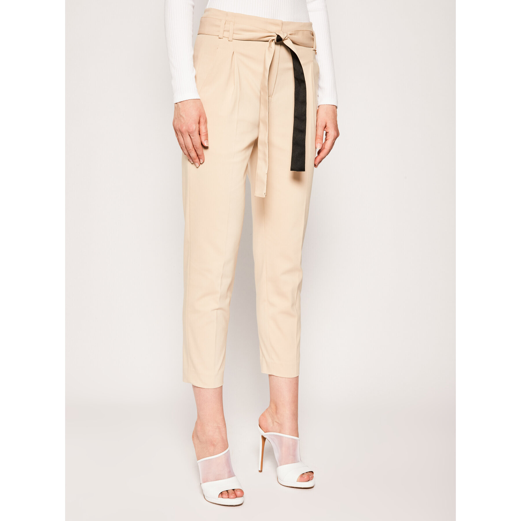 Liu Jo Pantaloni din material PA0125 T2354 Bej Regular Fit - Pled.ro