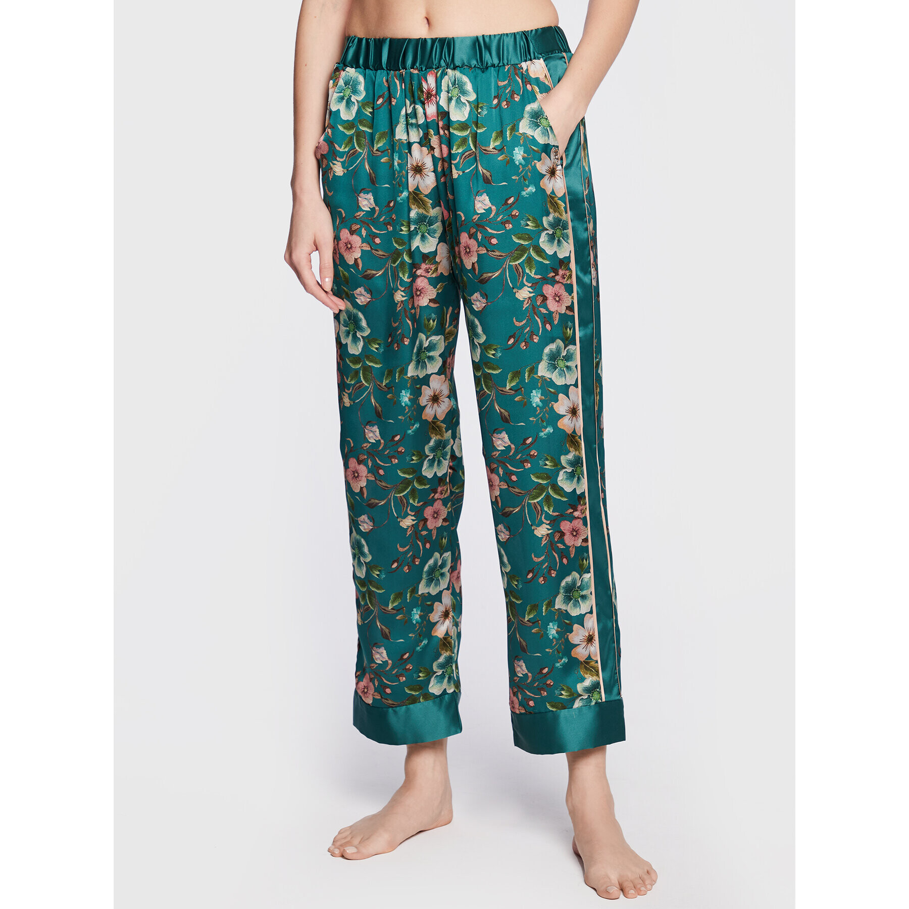 Liu Jo Pantaloni pijama 5F2080 T2449 Verde Relaxed Fit - Pled.ro