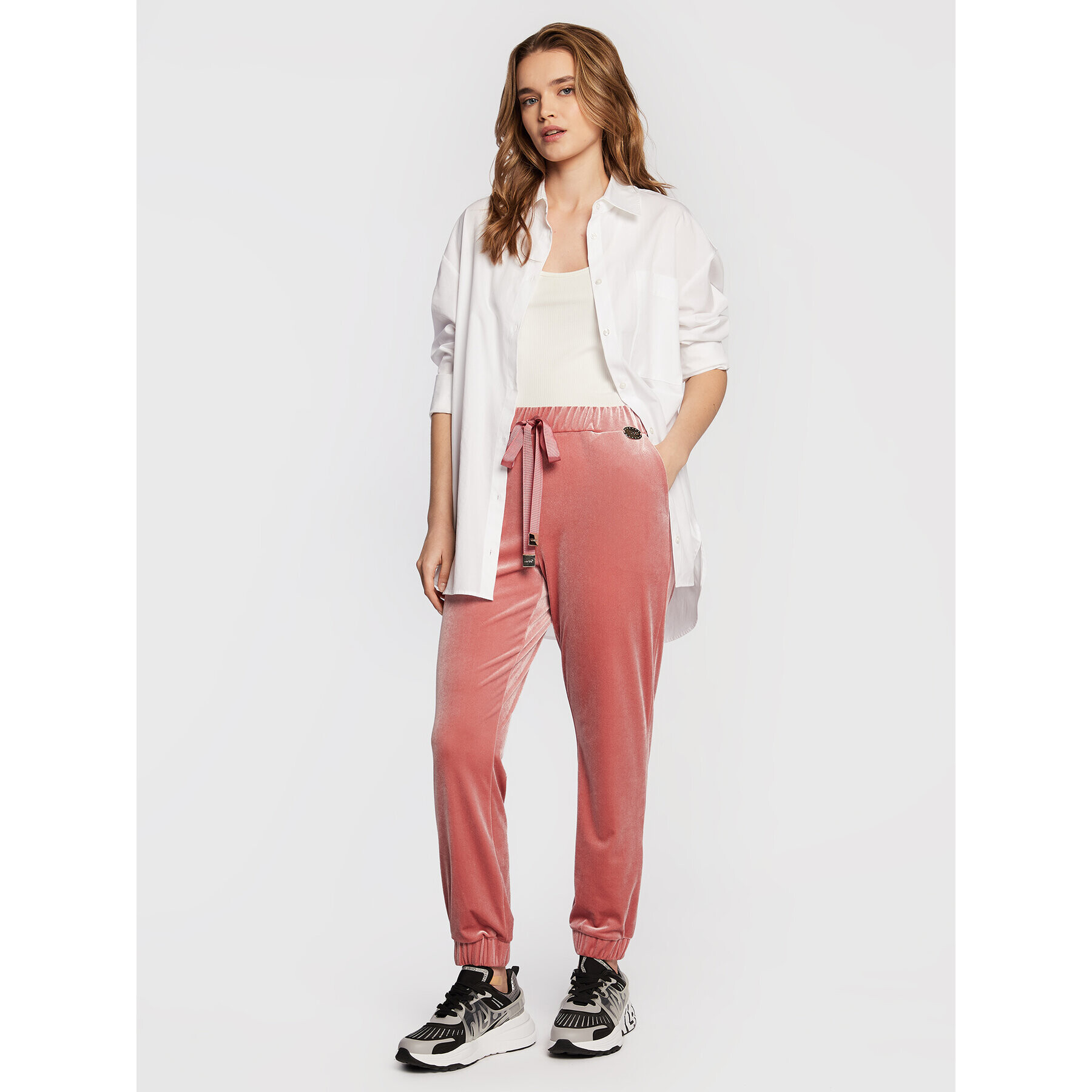 Liu Jo Pantaloni trening 5F2067 J6510 Roz Regular Fit - Pled.ro