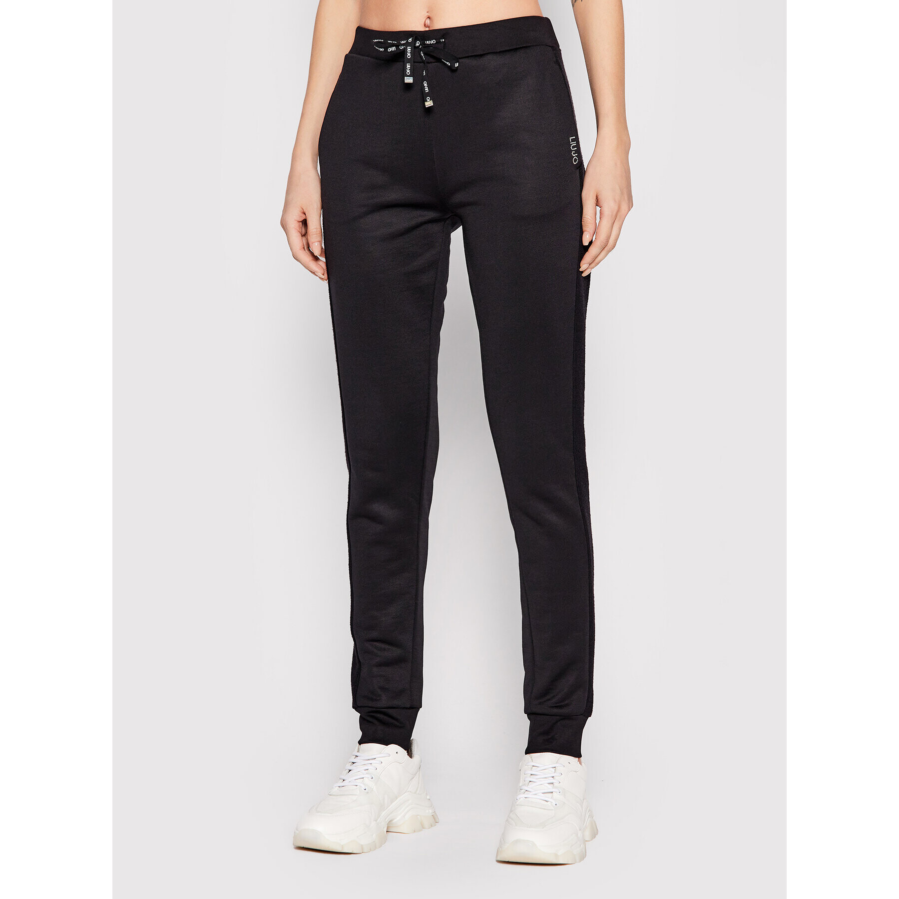 Liu Jo Pantaloni trening TF2014 F0778 Negru Regular Fit - Pled.ro