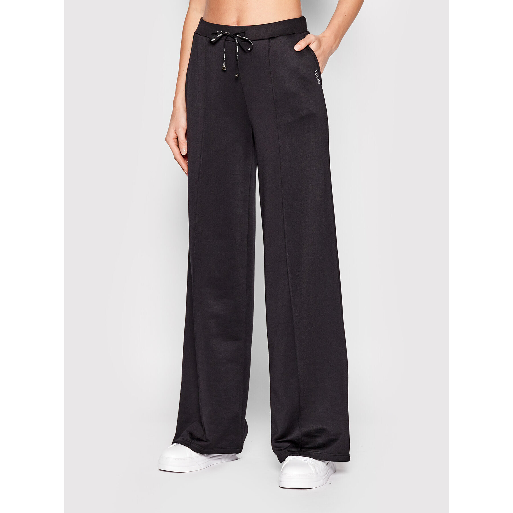 Liu Jo Pantaloni trening TF2015 F0778 Negru Regular Fit - Pled.ro